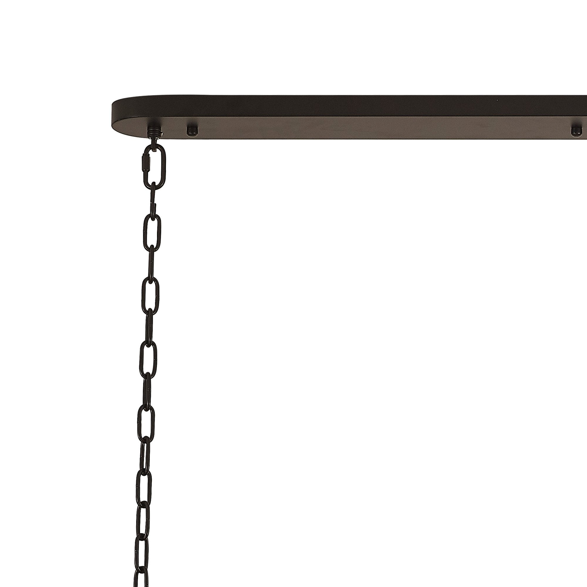 Fabula Cedar 7 Light Rectangular Pendant - Matt Black & Cognac Sculpted Glass