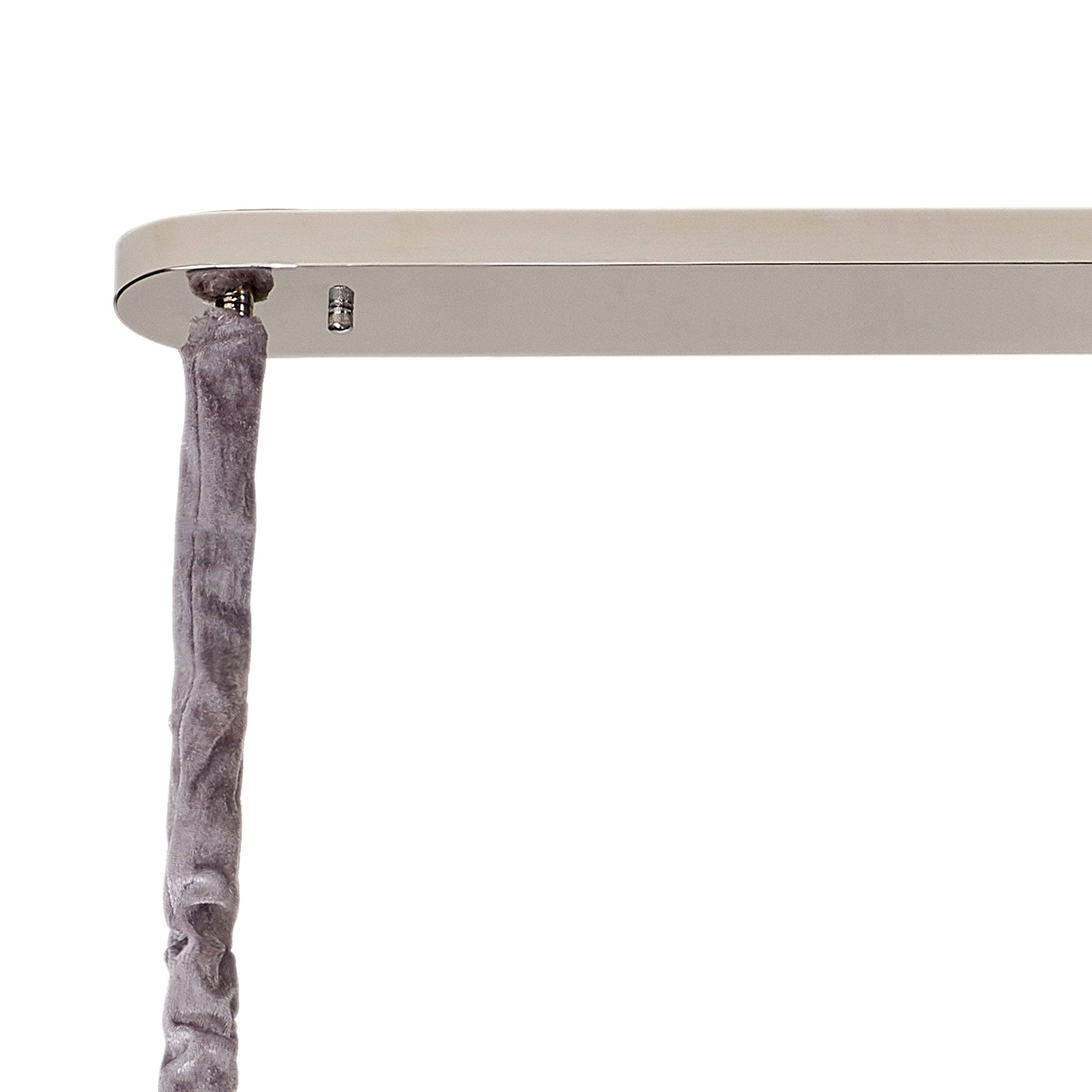 Fabula Cedar 7 Light Rectangular Pendant - Polished Nickel & Smoke Sculpted Glass