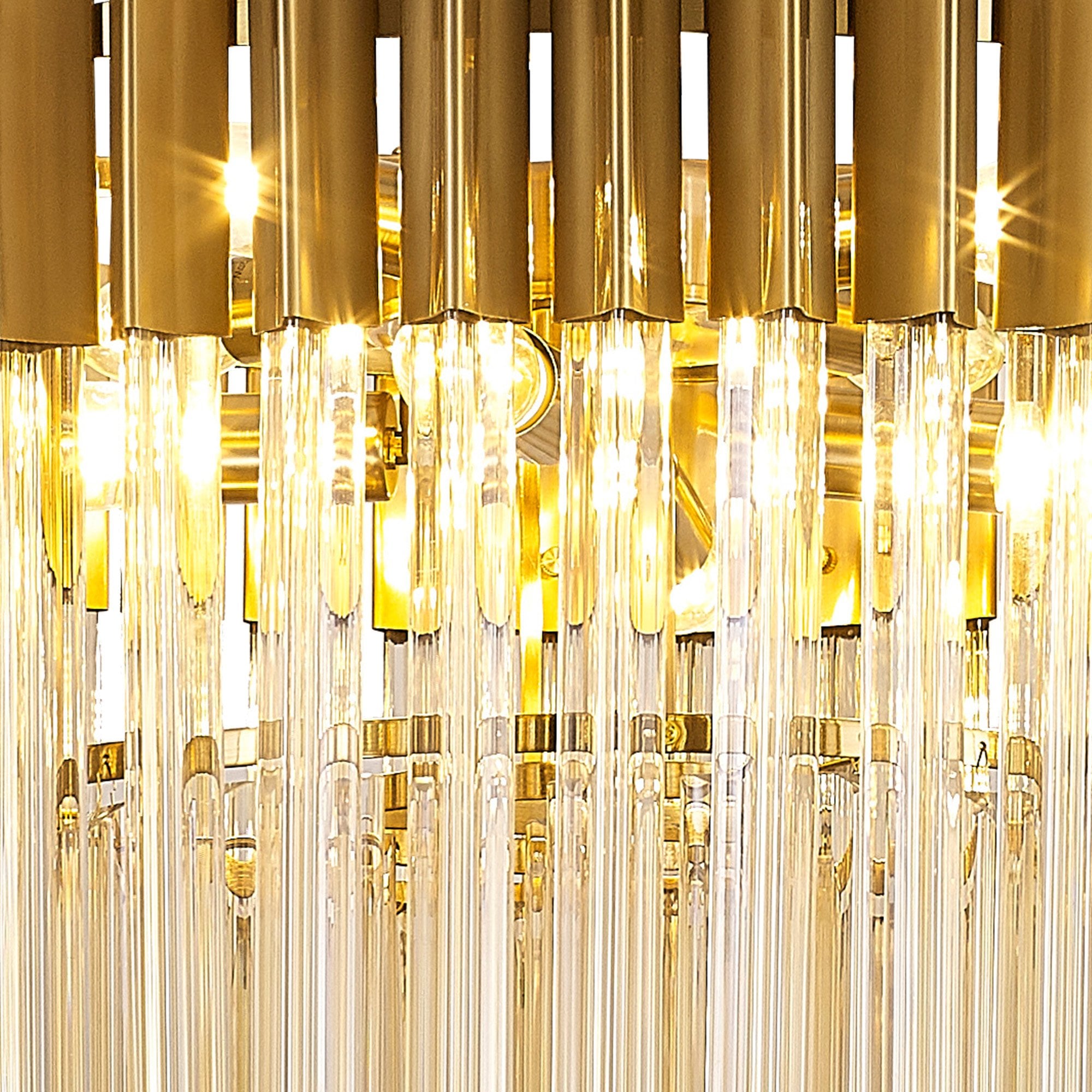 Fabula Cedar 8 Light Pendant - Brass & Cognac Sculpted Glass