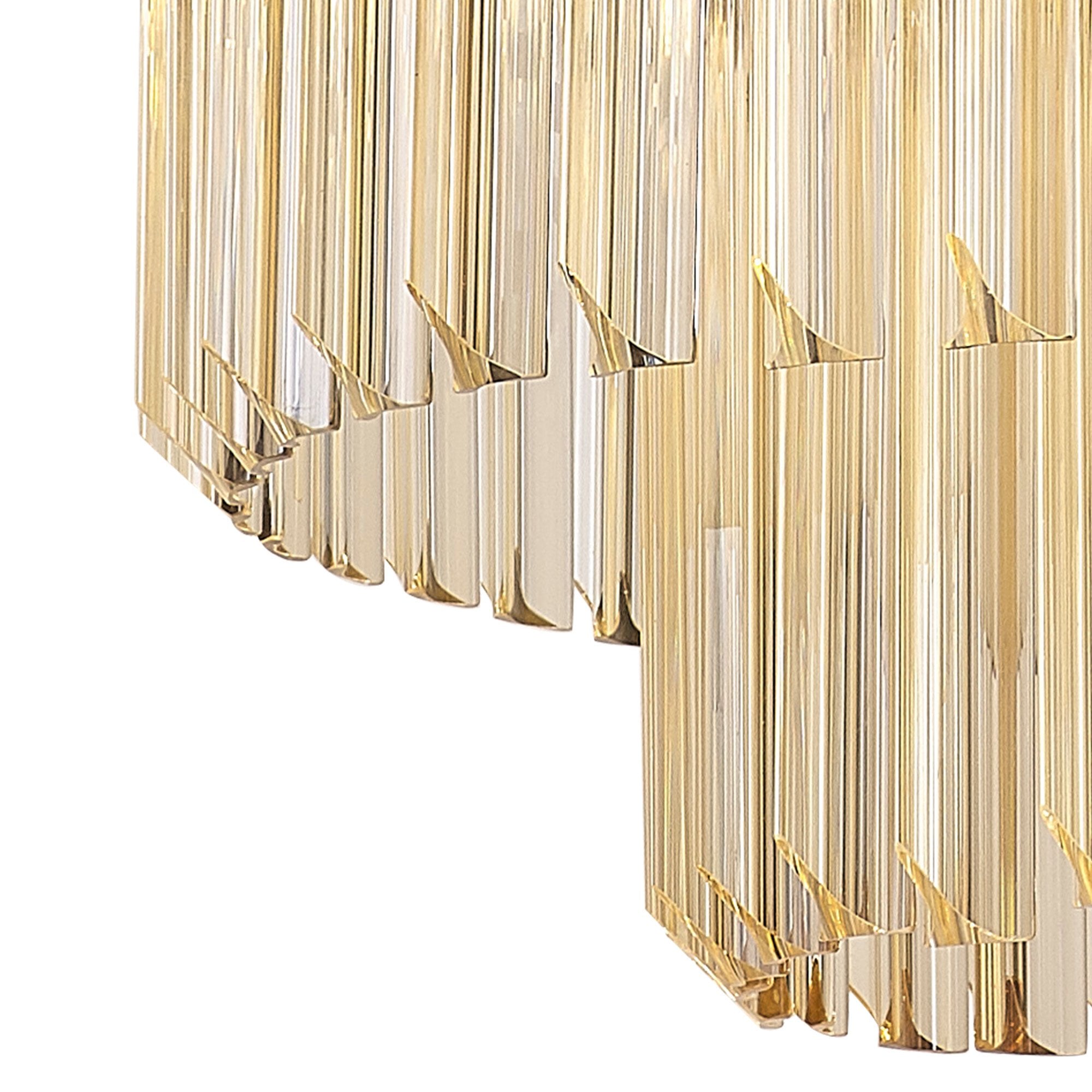 Fabula Cedar 8 Light Pendant - Matt Black & Cognac Sculpted Glass