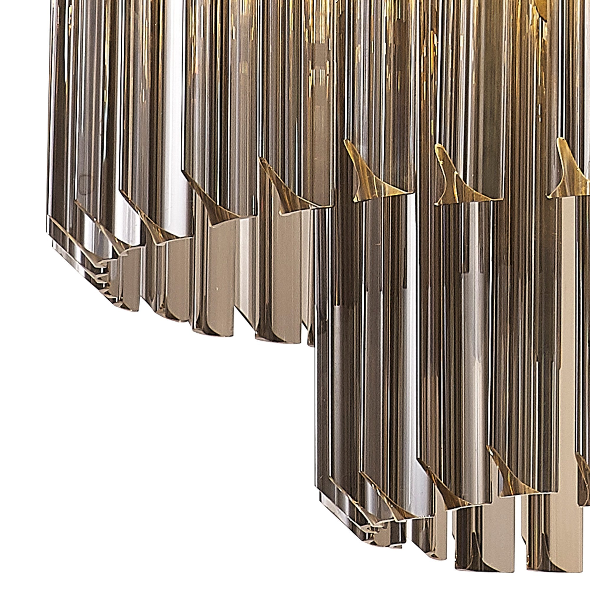 Fabula Cedar 8 Light Pendant - Matt Black & Smoke Sculpted Glass