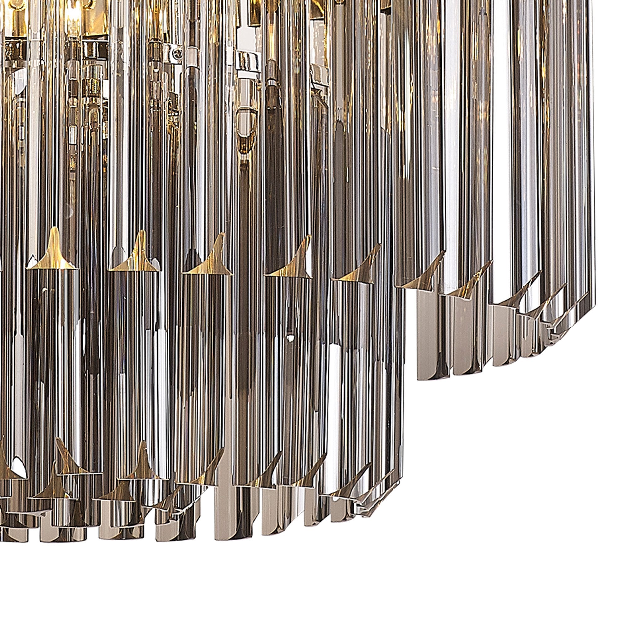 Fabula Cedar 8 Light Pendant - Polished Nickel & Smoke Sculpted Glass
