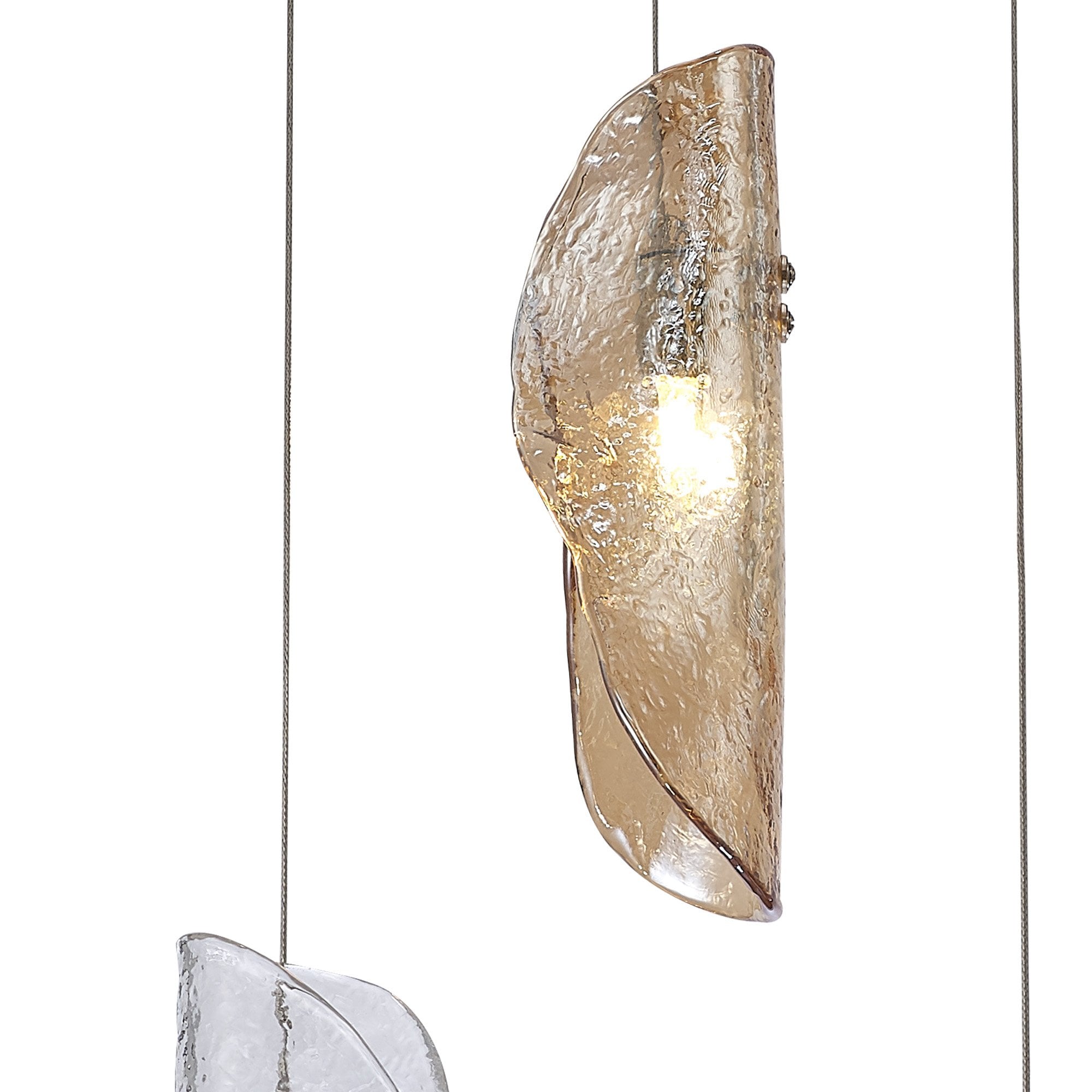 Fabula Chandos 3 Light Pendant - Polished Chrome, Clear, Amber & Smoked Glass