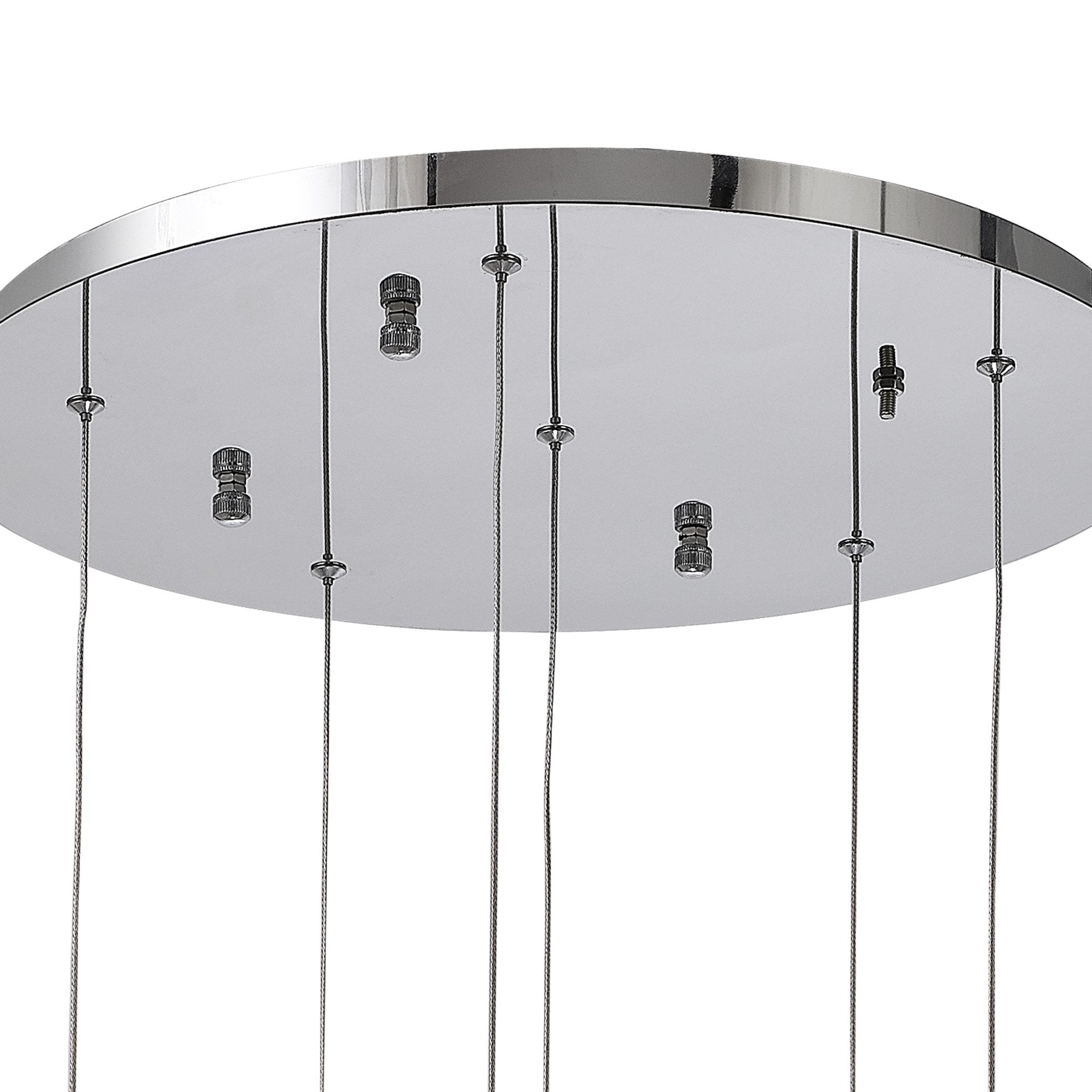 Fabula Chandos 6 Light Pendant - Polished Chrome, Clear, Amber & Smoked Glass