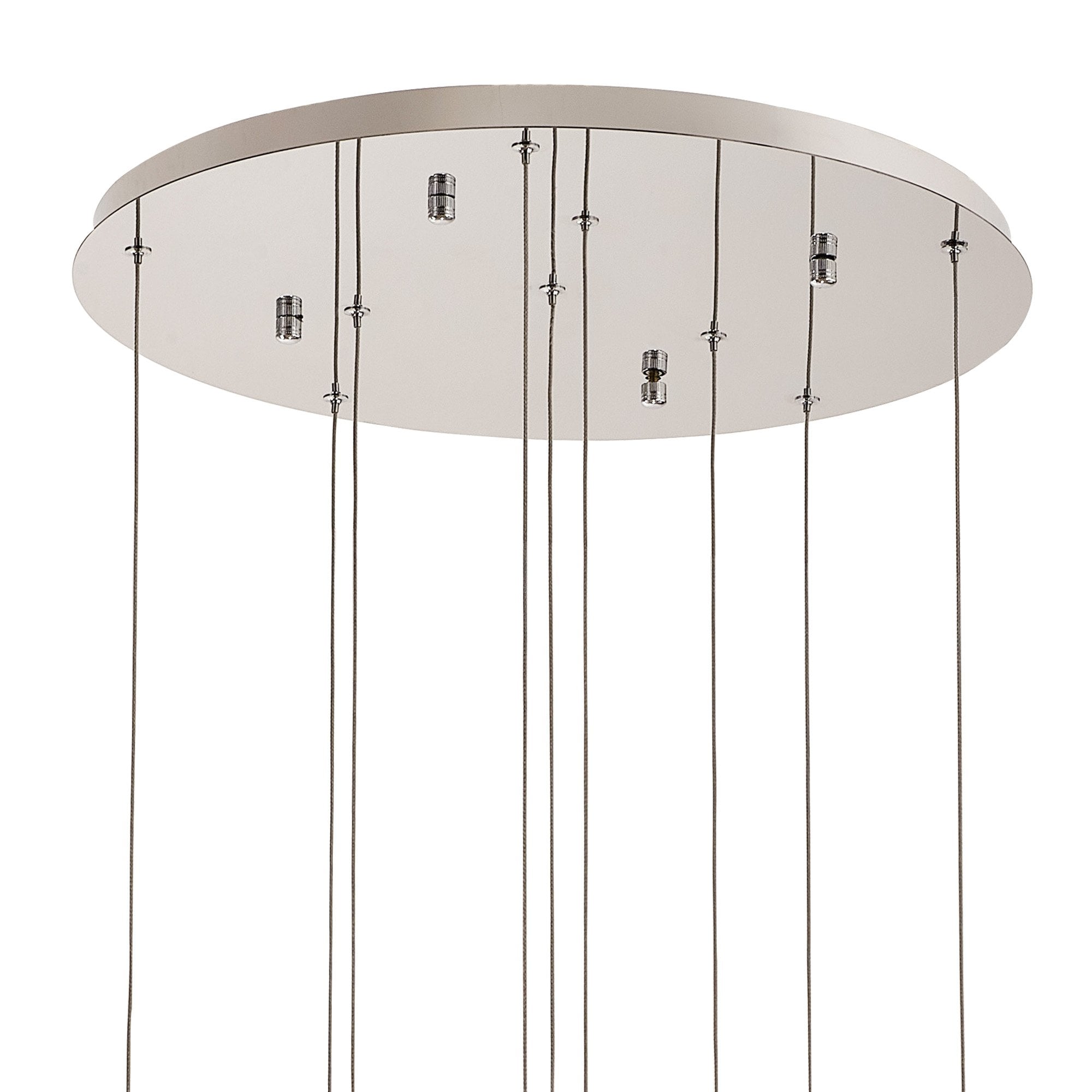 Fabula Chandos 9 Light Pendant - Polished Chrome, Clear, Amber & Smoked Glass