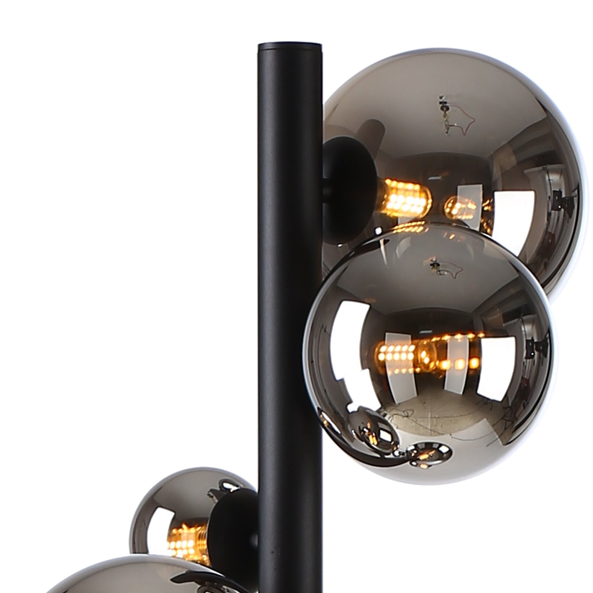 Fabula Deacon 11 Light Floor Lamp - Satin Black & Chrome Plated Glass