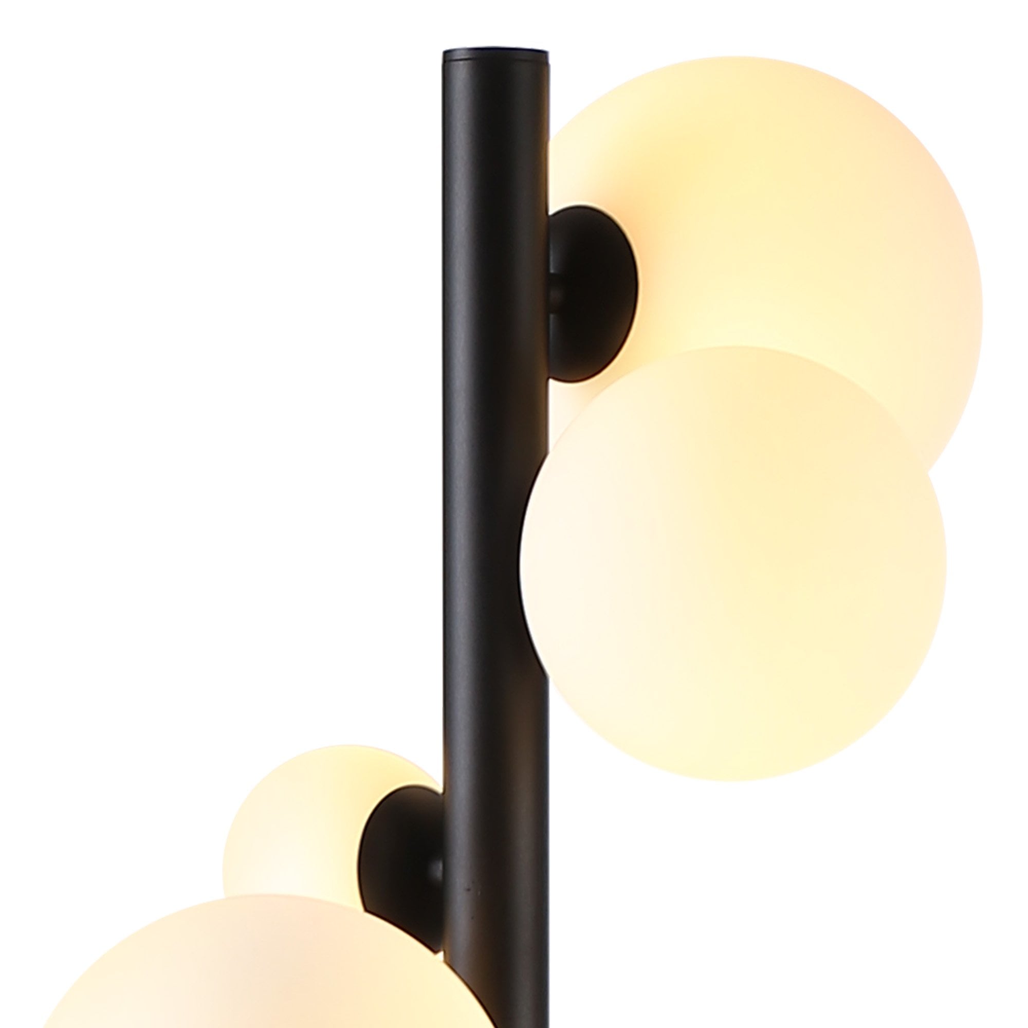 Fabula Deacon 11 Light Floor Lamp - Satin Black & Opal Glass