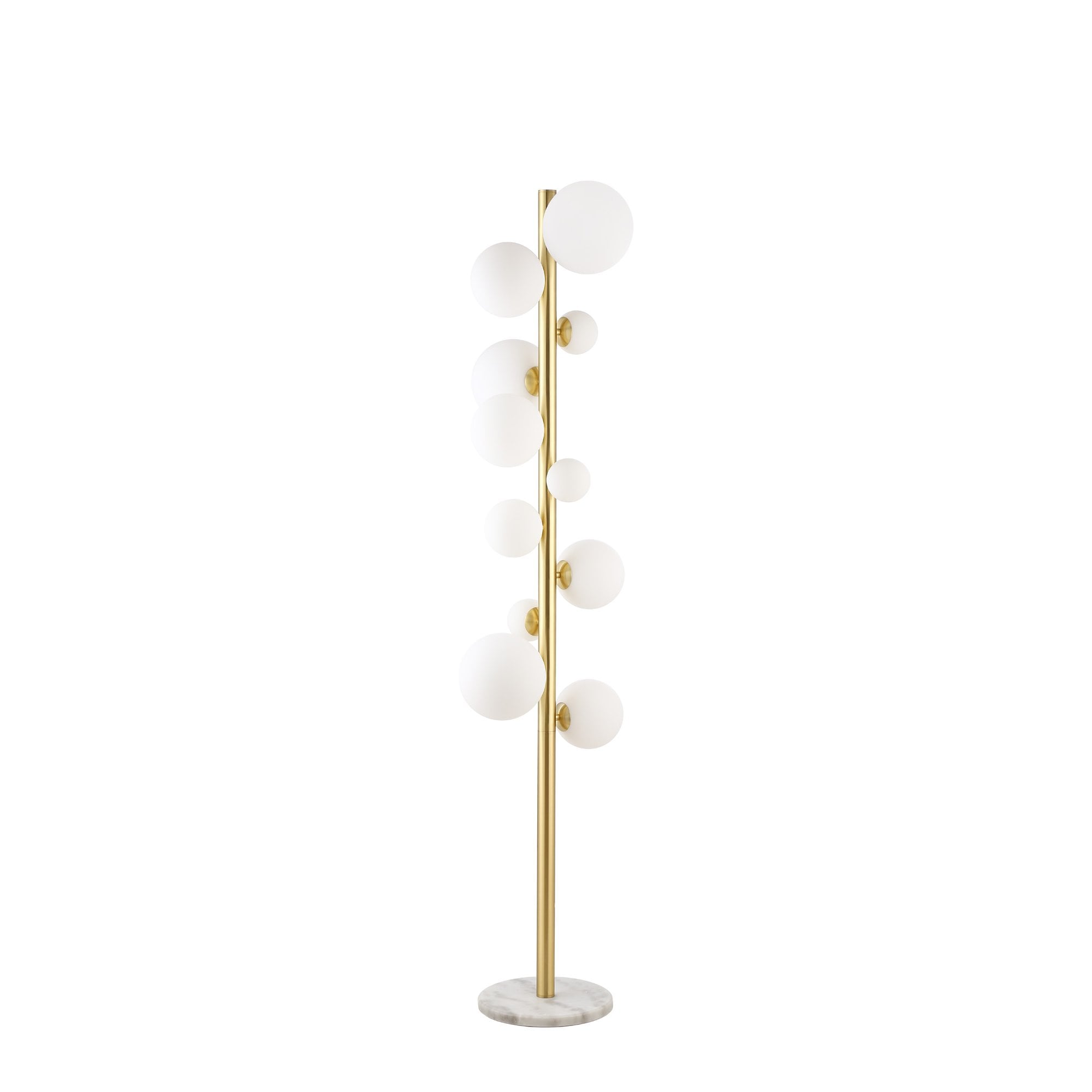 Fabula Deacon 11 Light Floor Lamp - Satin Gold & Opal Glass