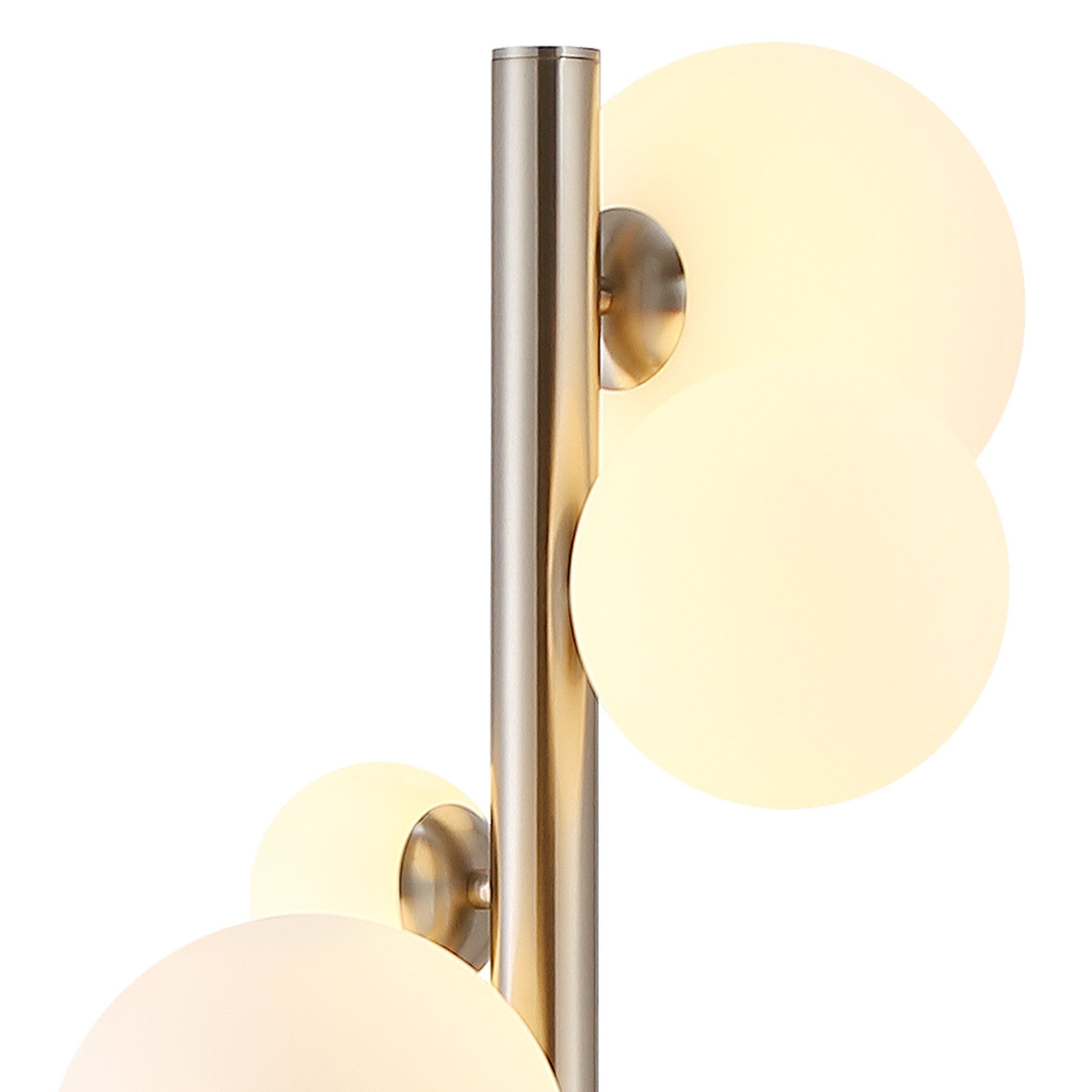 Fabula Deacon 11 Light Floor Lamp - Satin Nickel & Opal Glass