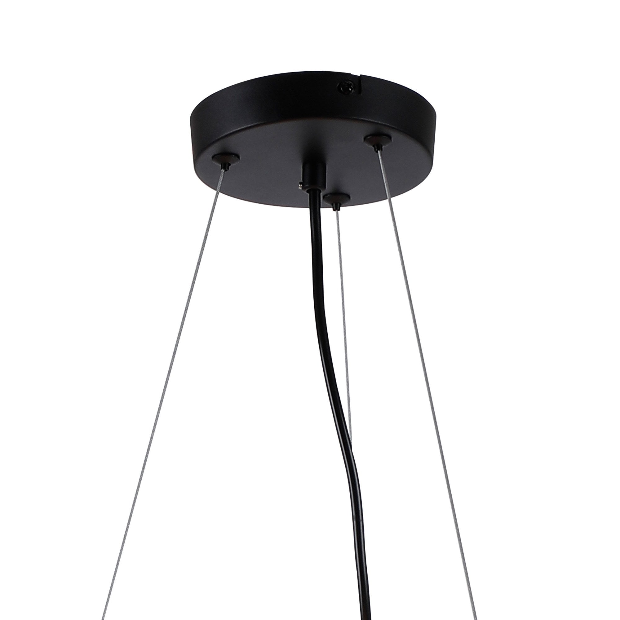 Fabula Deacon 16 Light Circular Pendant - Satin Black & Opal Glass