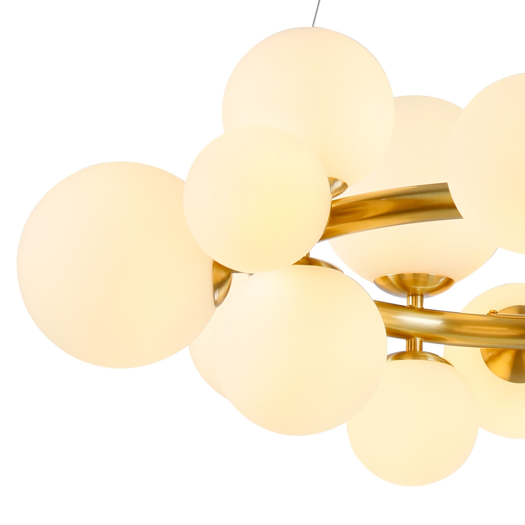 Fabula Deacon 16 Light Circular Pendant - Satin Gold & Opal Glass
