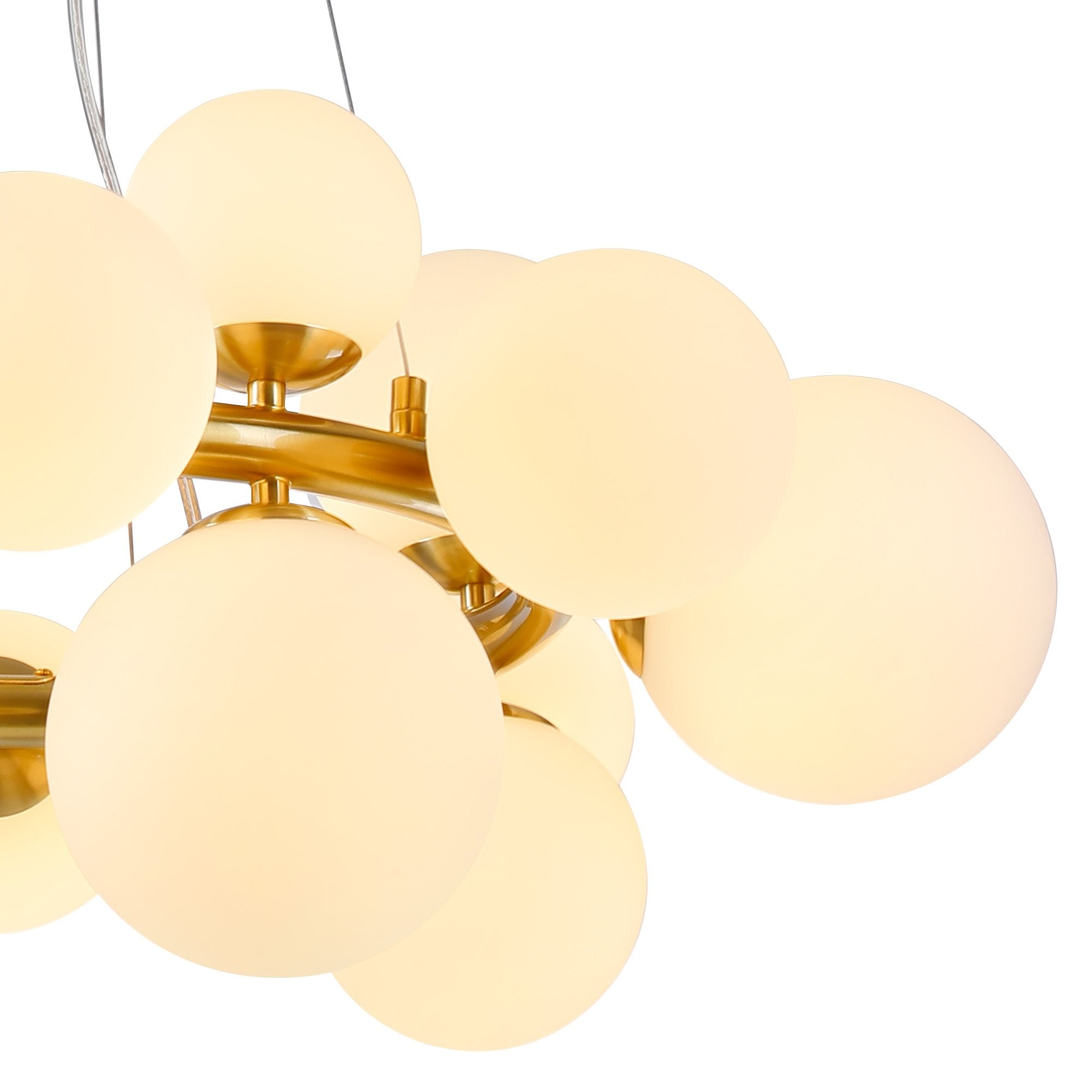 Fabula Deacon 16 Light Circular Pendant - Satin Gold & Opal Glass