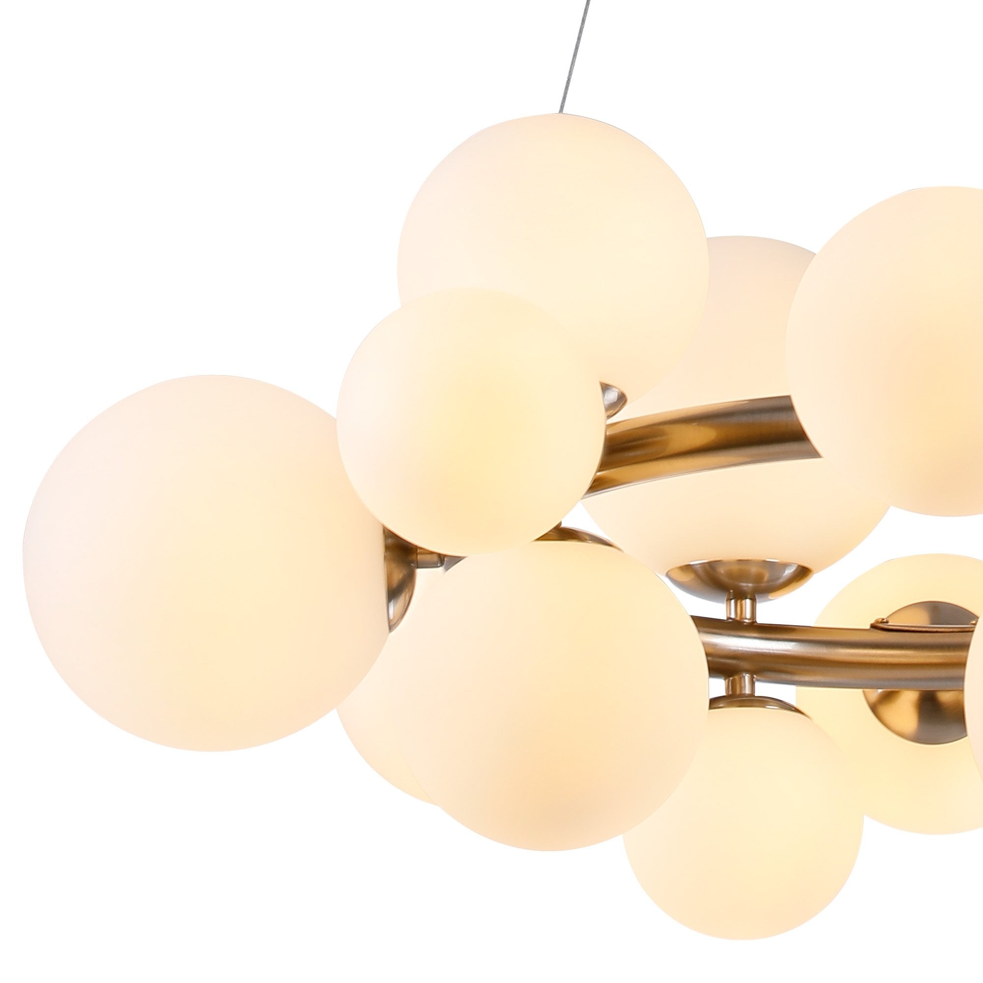 Fabula Deacon 16 Light Circular Pendant - Satin Nickel & Opal Glass