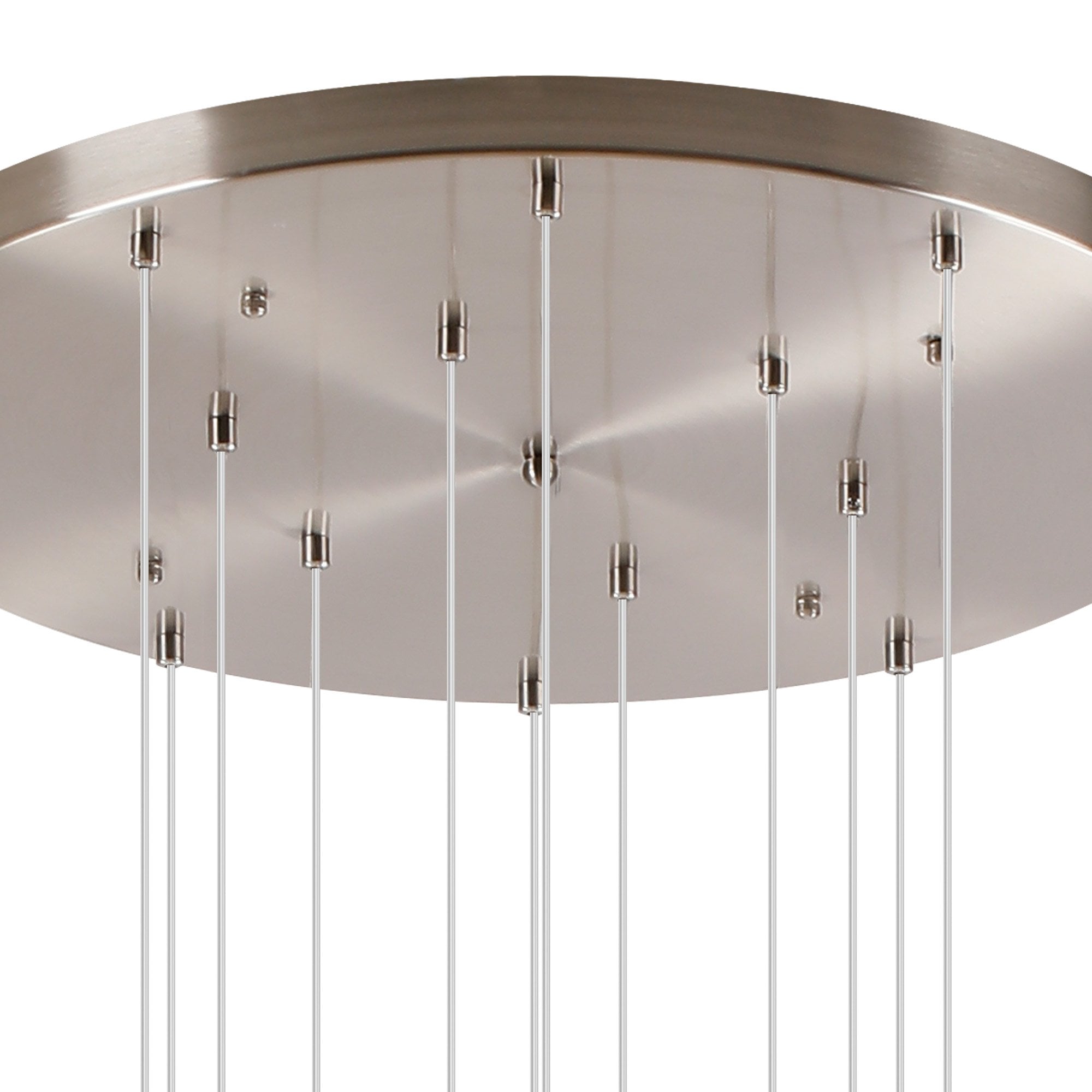 Fabula Deacon 16 Light Pendant - Satin Nickel & Amber Plated Glass