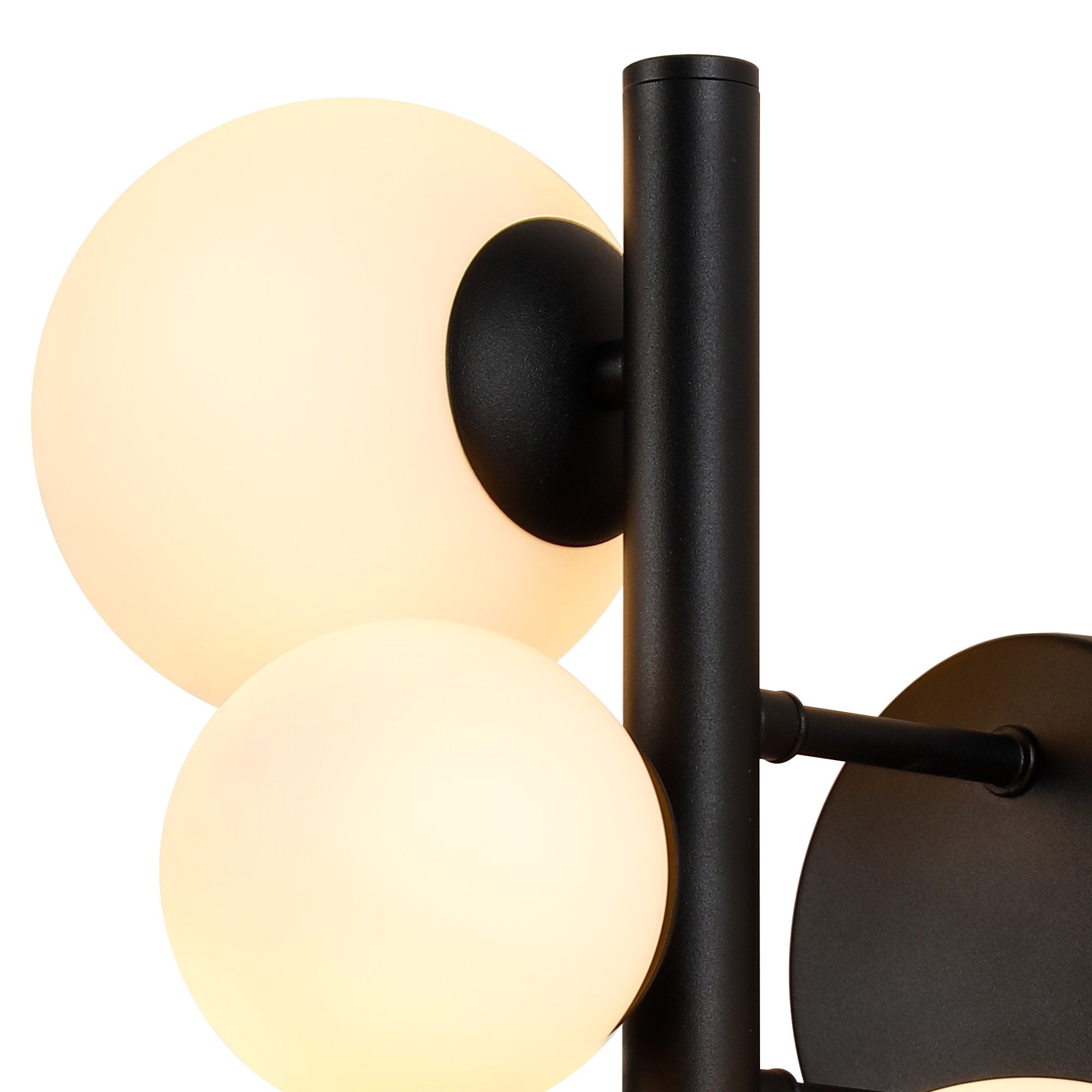Fabula Deacon 3 Light Wall Lamp - Satin Black & Opal Glass