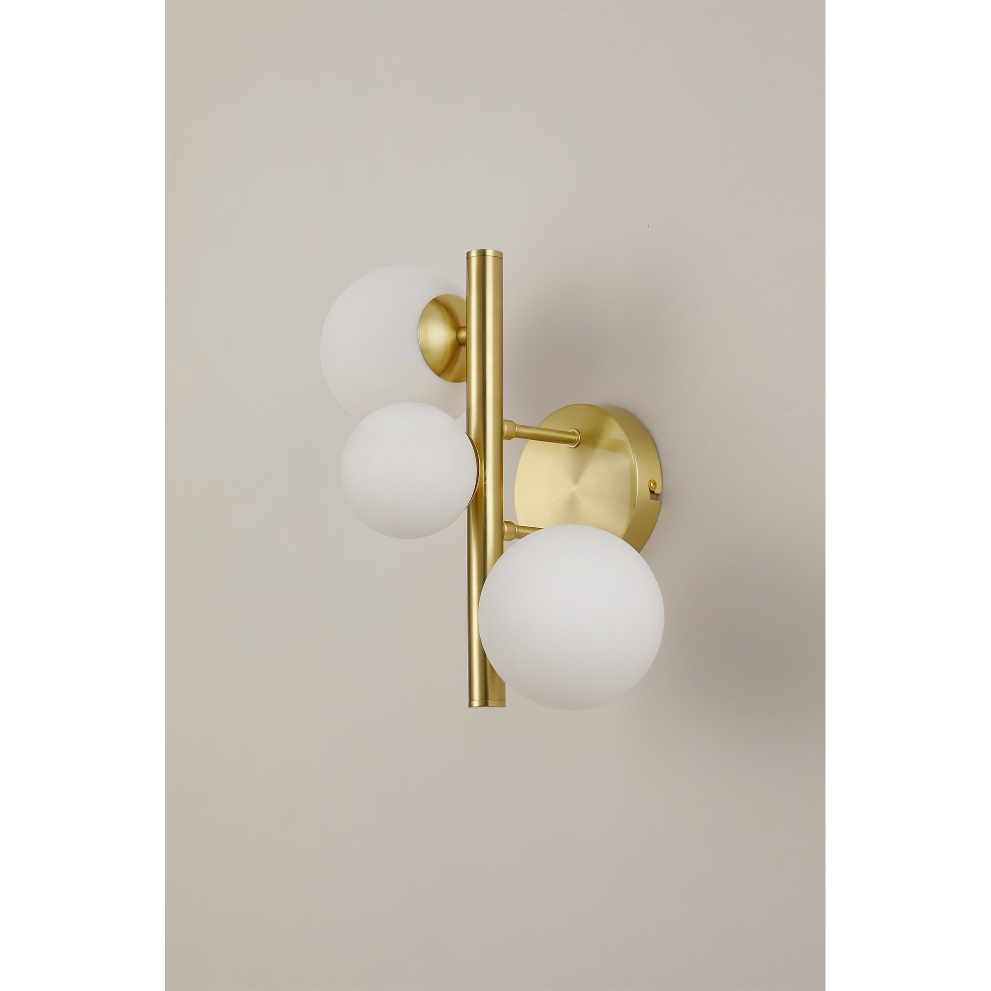 Fabula Deacon 3 Light Wall Lamp - Satin Gold & Opal Glass