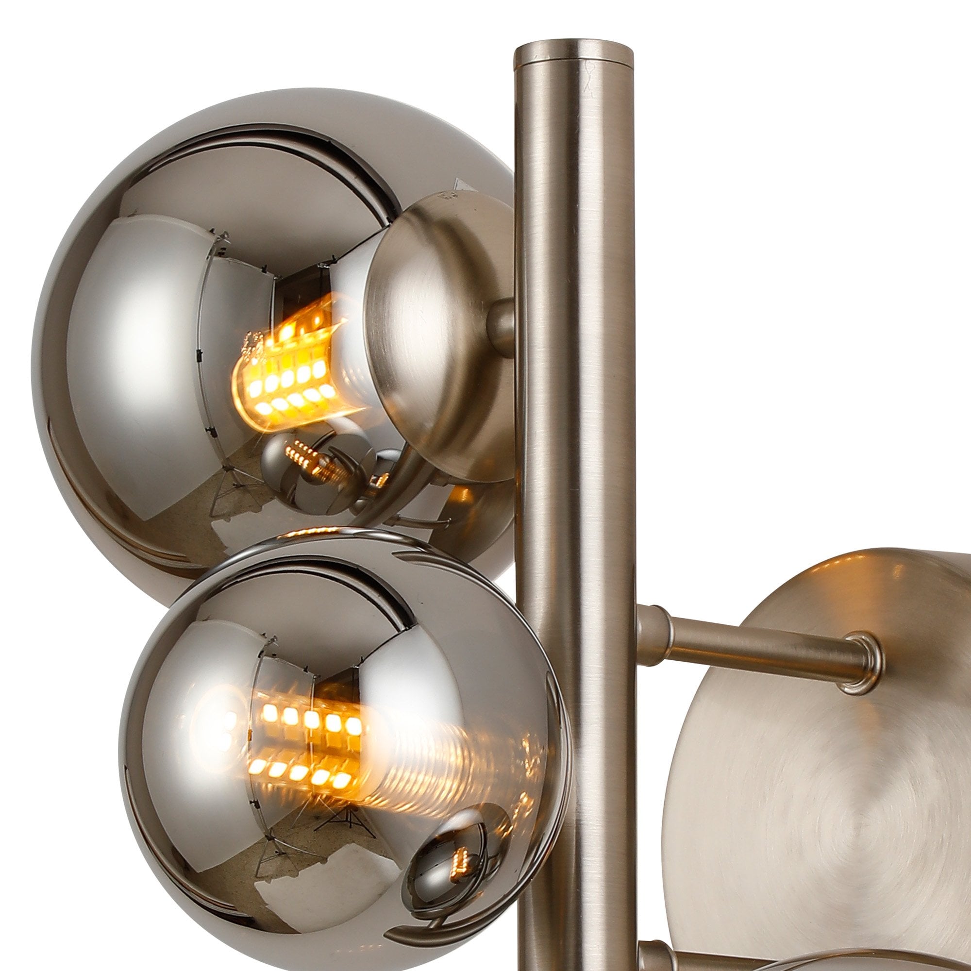Fabula Deacon 3 Light Wall Lamp - Satin Nickel & Chrome Plated Glass