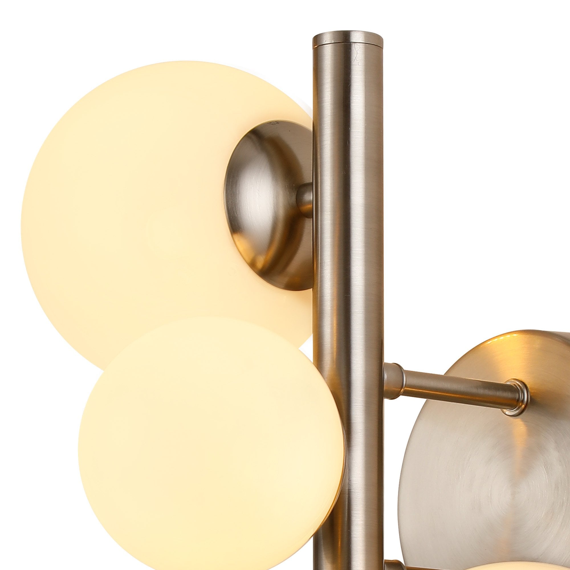 Fabula Deacon 3 Light Wall Lamp - Satin Nickel & Opal Glass