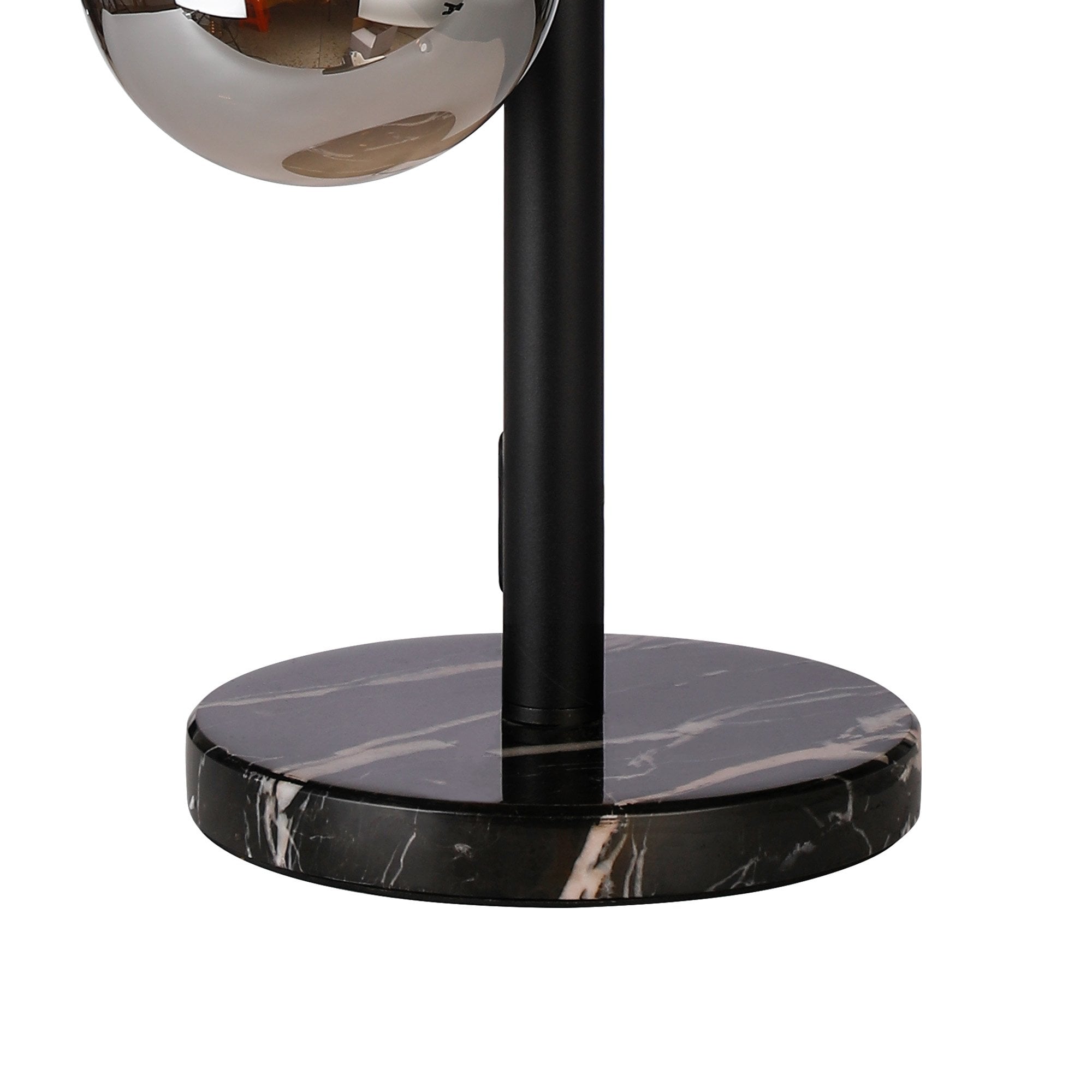 Fabula Deacon 4 Light Table Lamp - Satin Black & Chrome Plated Glass