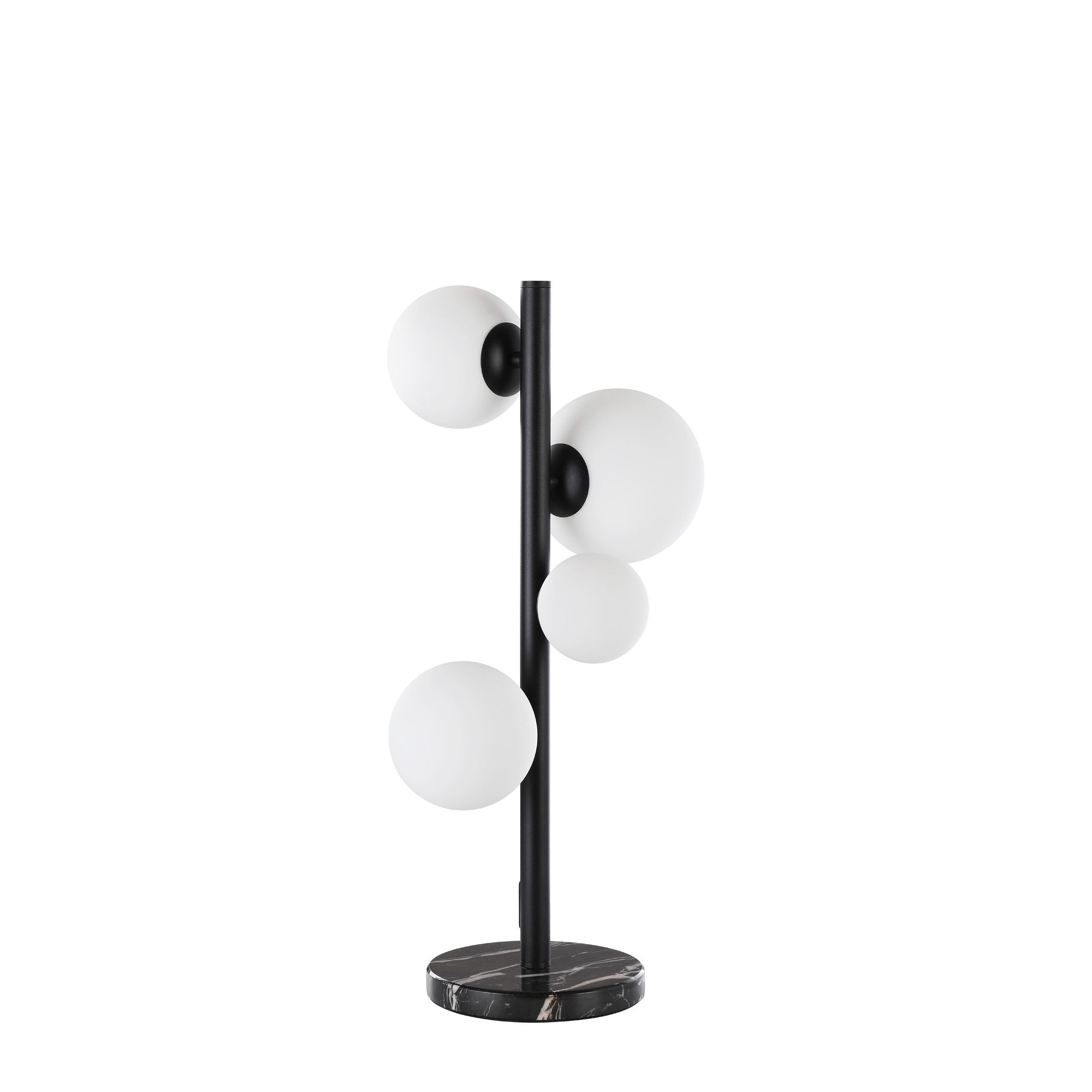 Fabula Deacon 4 Light Table Lamp - Satin Black & Opal Glass