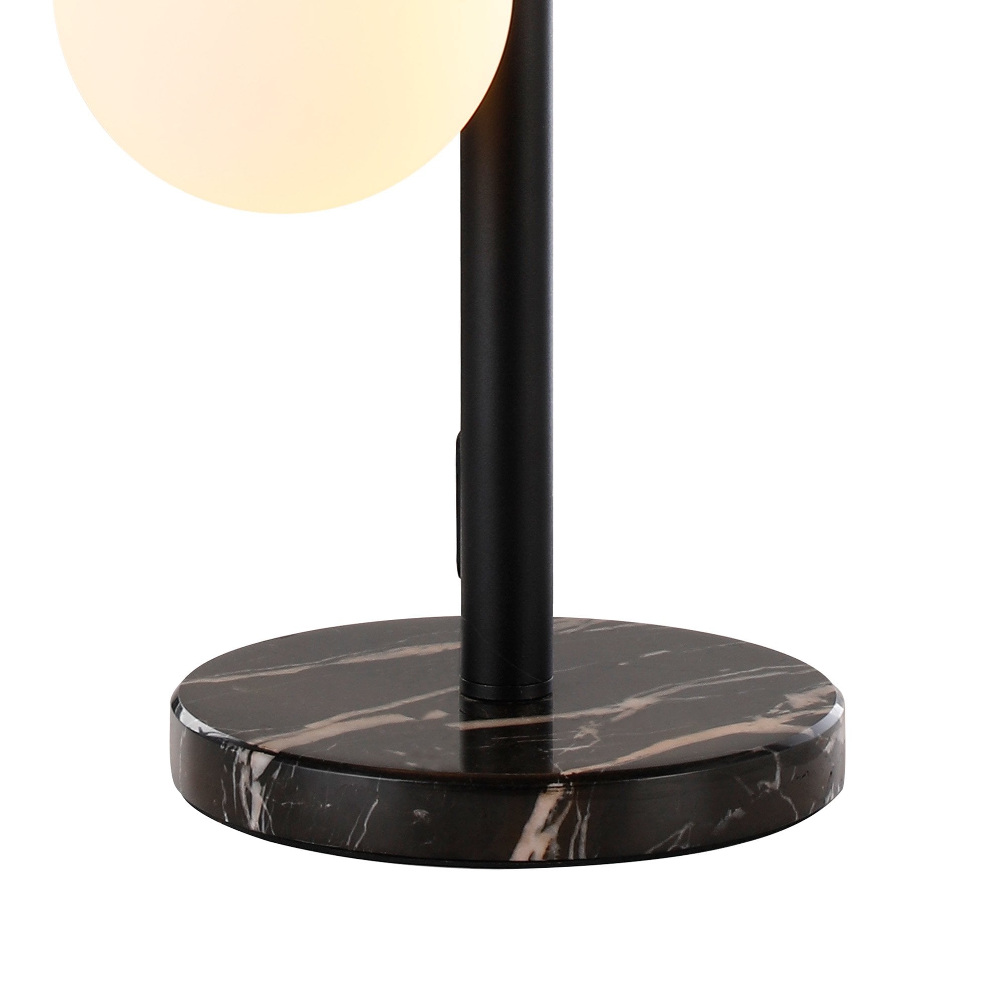 Fabula Deacon 4 Light Table Lamp - Satin Black & Opal Glass