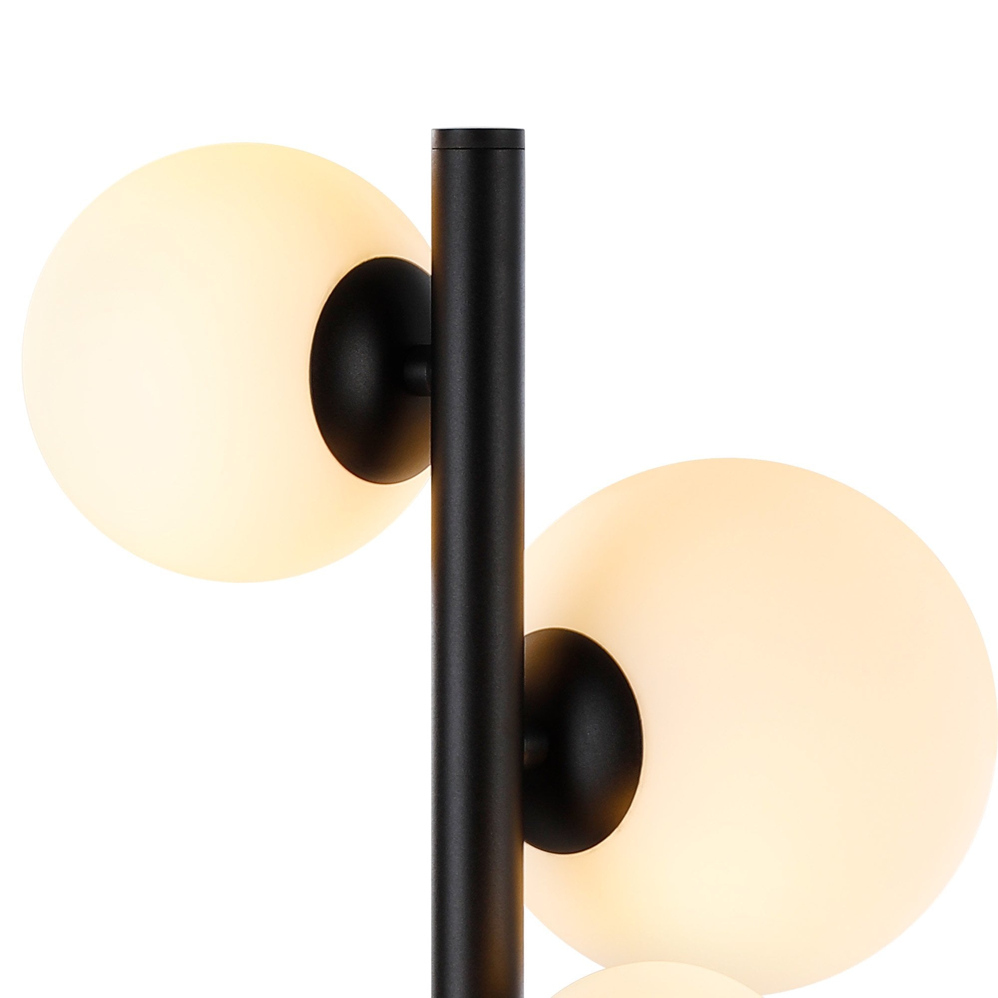 Fabula Deacon 4 Light Table Lamp - Satin Black & Opal Glass
