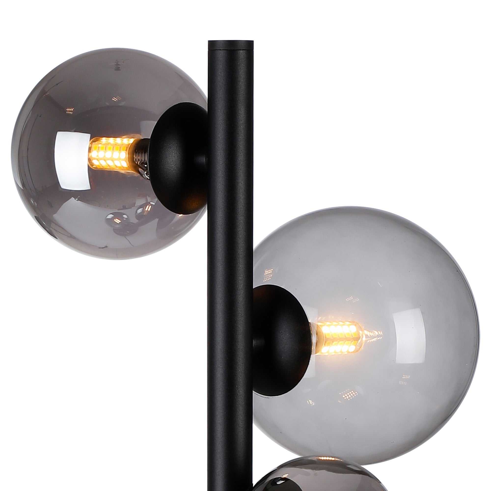 Fabula Deacon 4 Light Table Lamp - Satin Black & Smoke Plated Glass