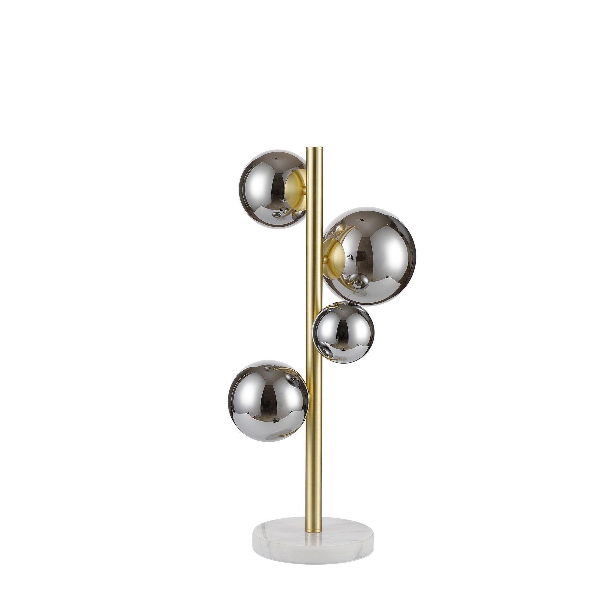 Fabula Deacon 4 Light Table Lamp - Satin Gold & Chrome Plated Glass