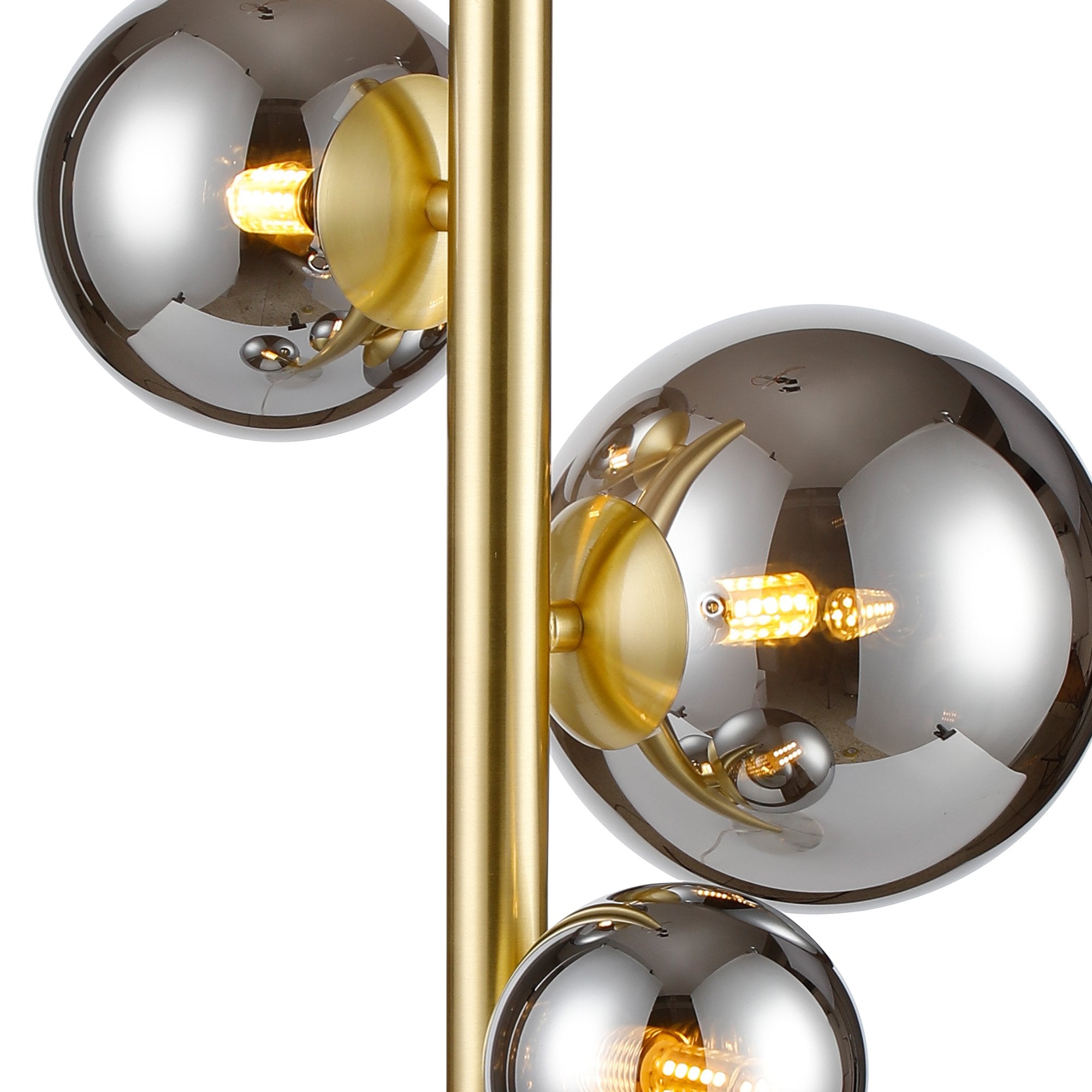 Fabula Deacon 4 Light Table Lamp - Satin Gold & Chrome Plated Glass