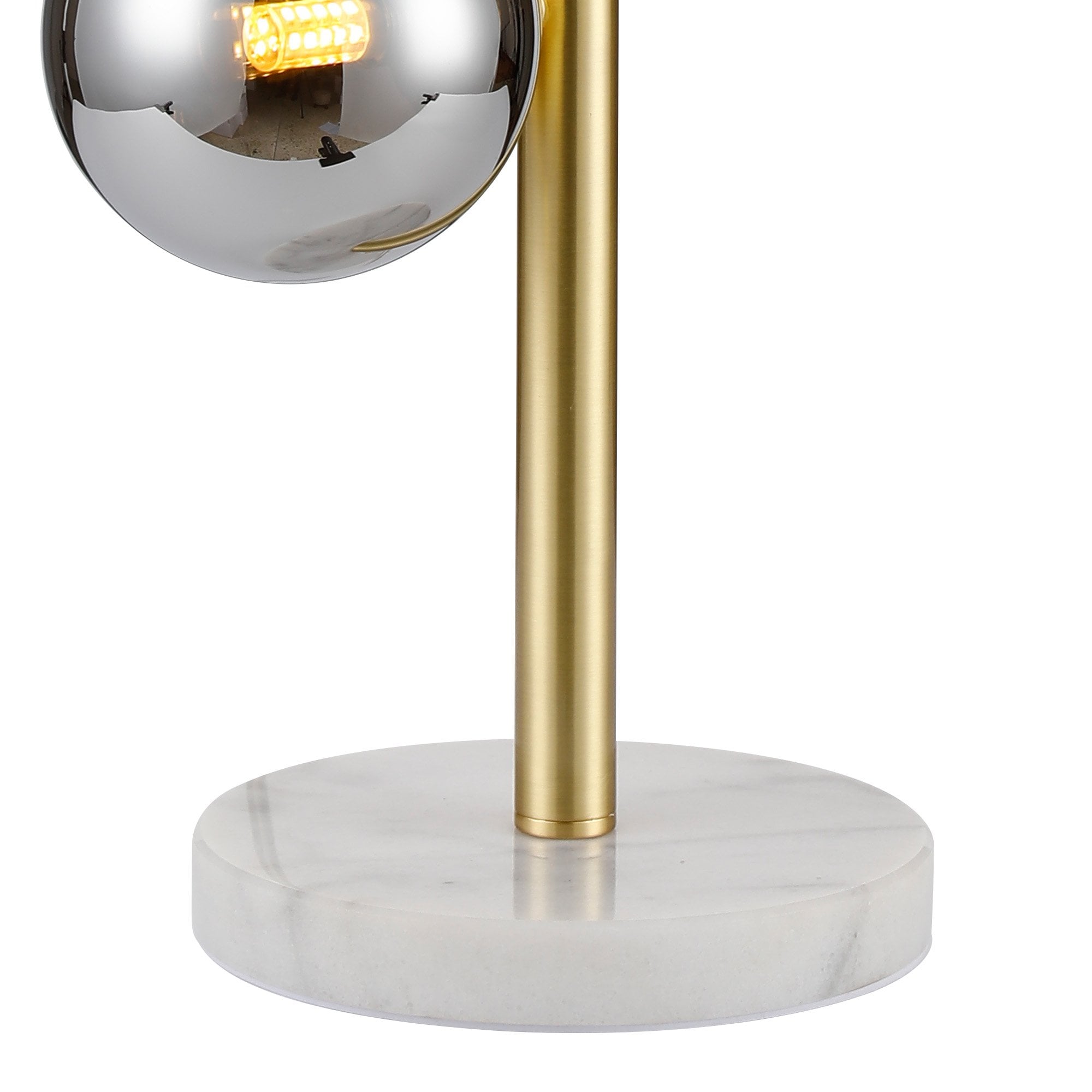 Fabula Deacon 4 Light Table Lamp - Satin Gold & Chrome Plated Glass