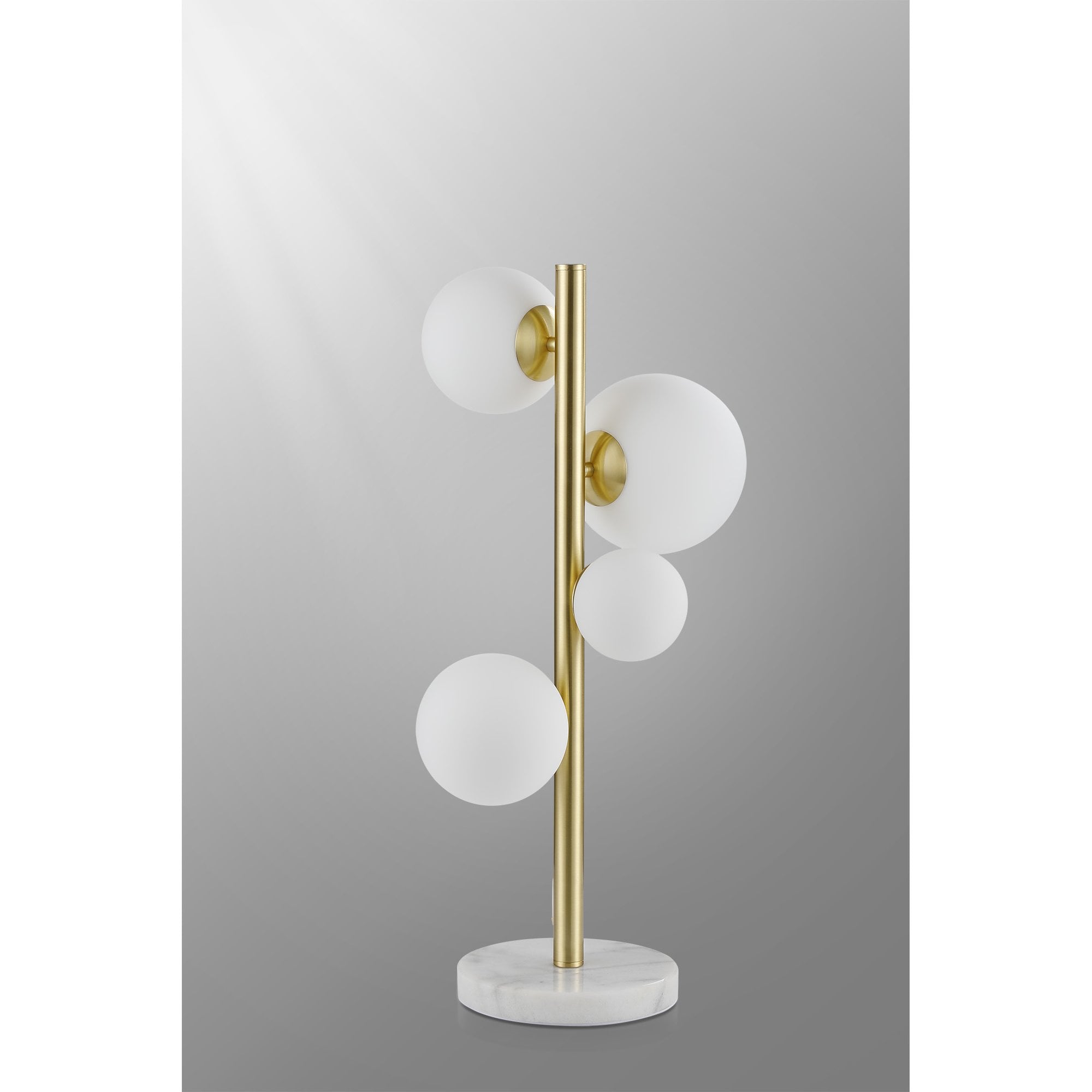 Fabula Deacon 4 Light Table Lamp - Satin Gold & Opal Glass