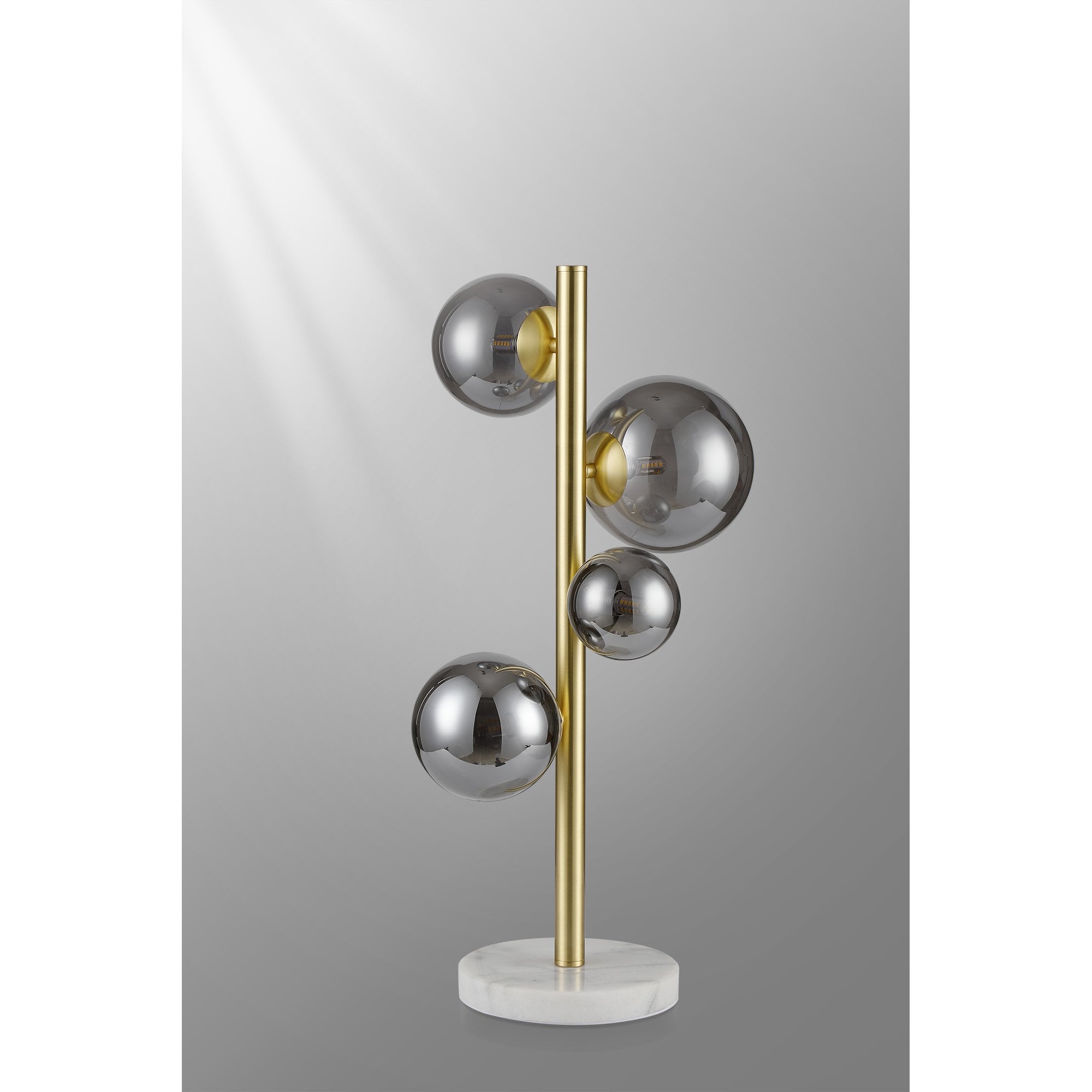 Fabula Deacon 4 Light Table Lamp - Satin Gold & Smoke Plated Glass
