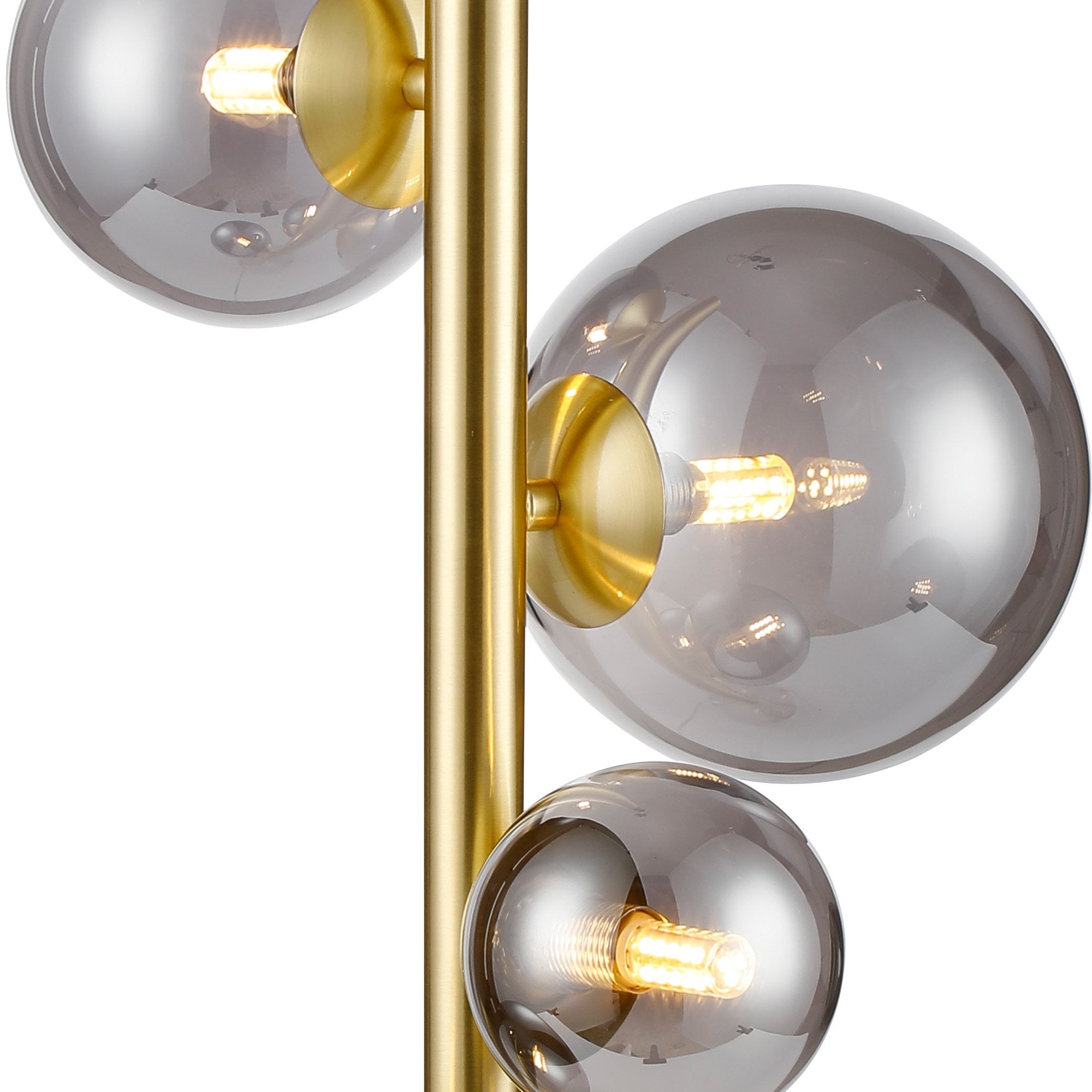 Fabula Deacon 4 Light Table Lamp - Satin Gold & Smoke Plated Glass