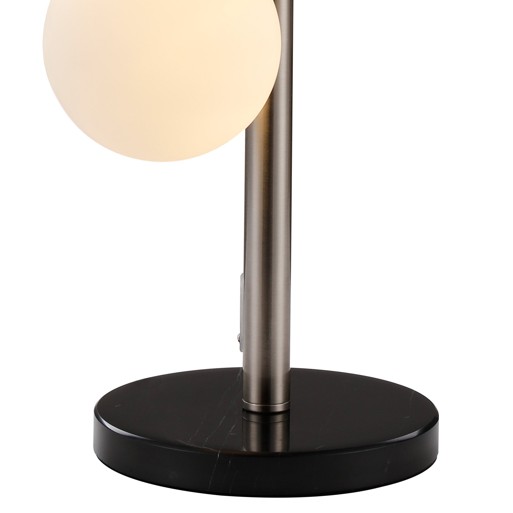 Fabula Deacon 4 Light Table Lamp - Satin Nickel & Opal Glass