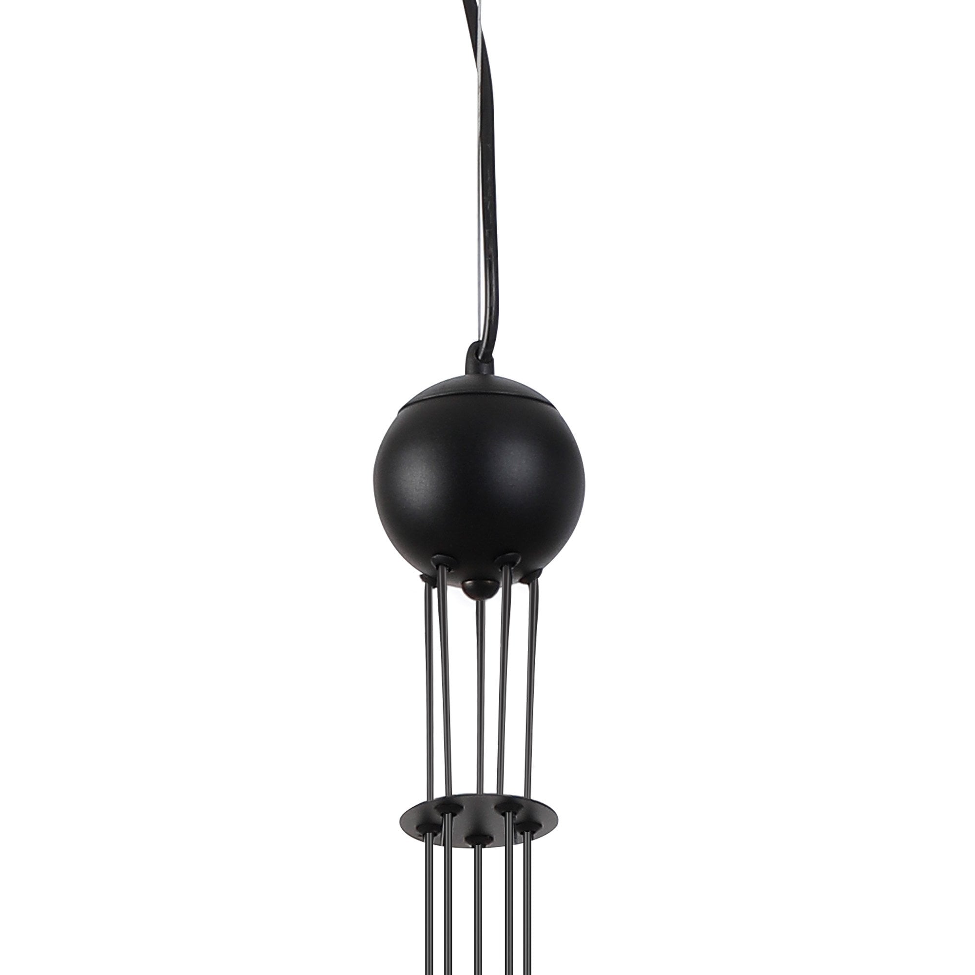 Fabula Deacon 5 Light Pendant - Satin Black & Chrome Plated Glass