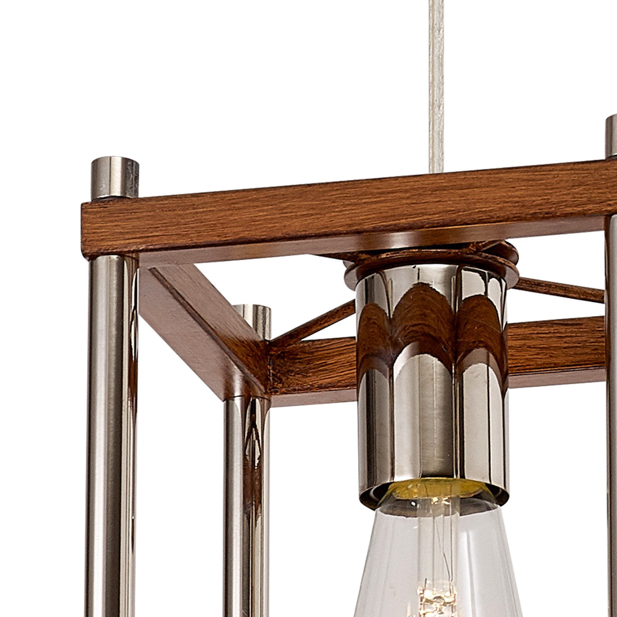 Fabula Douglas Single Pendant - Walnut & Polished Nickel