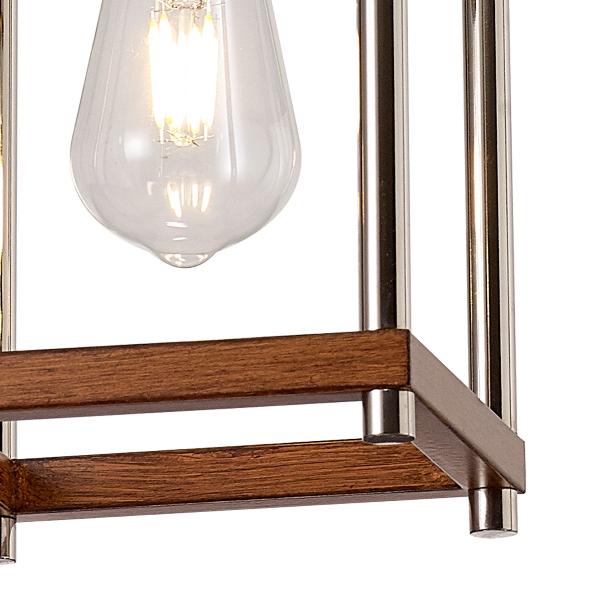 Fabula Douglas Single Pendant - Walnut & Polished Nickel