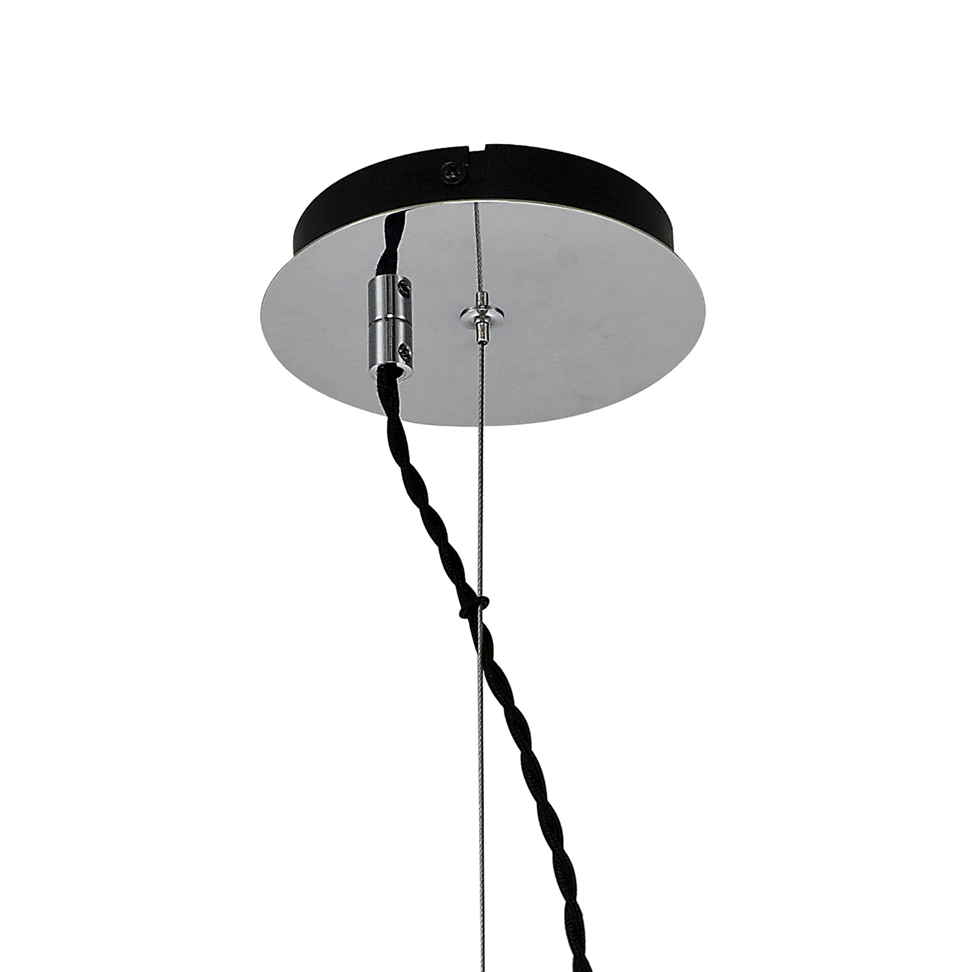 Fabula Elgar 28cm Round Pendant - Chrome & Smoked Glass
