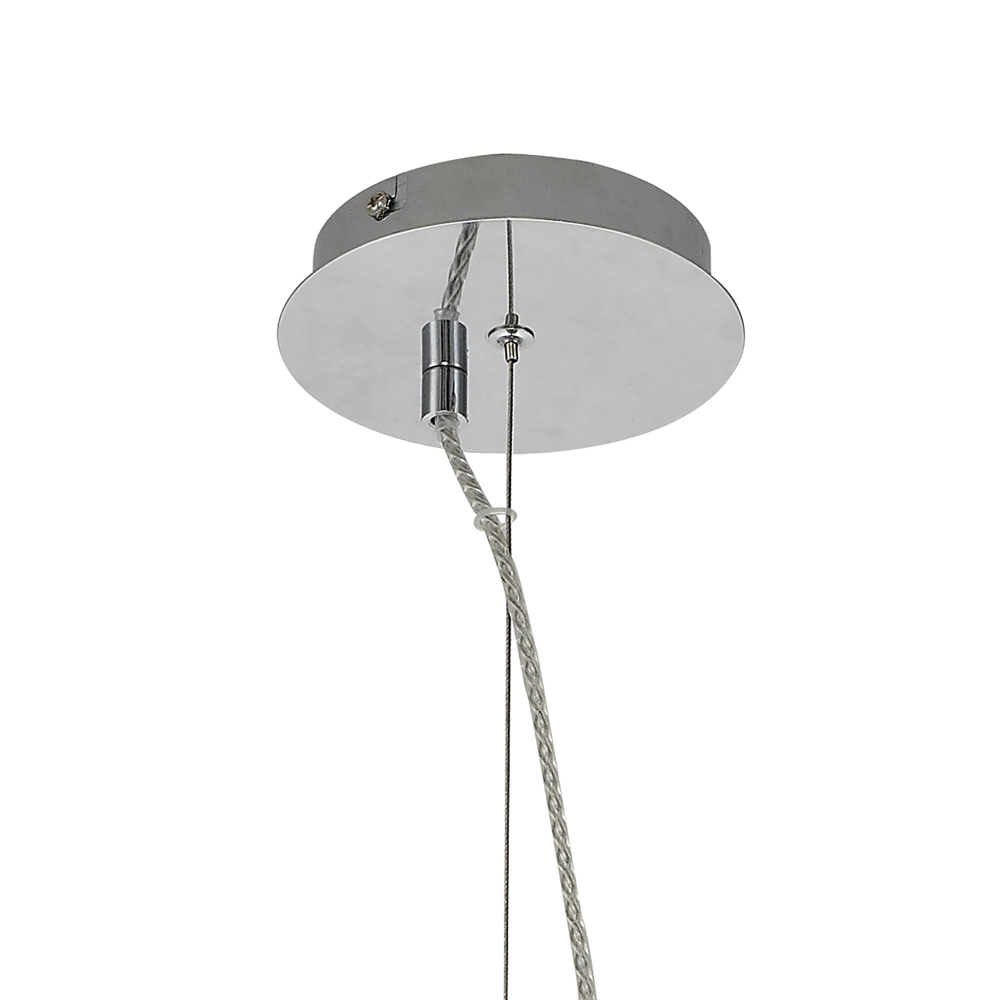 Fabula Elgar 38cm Round Pendant - Chrome & Clear Glass