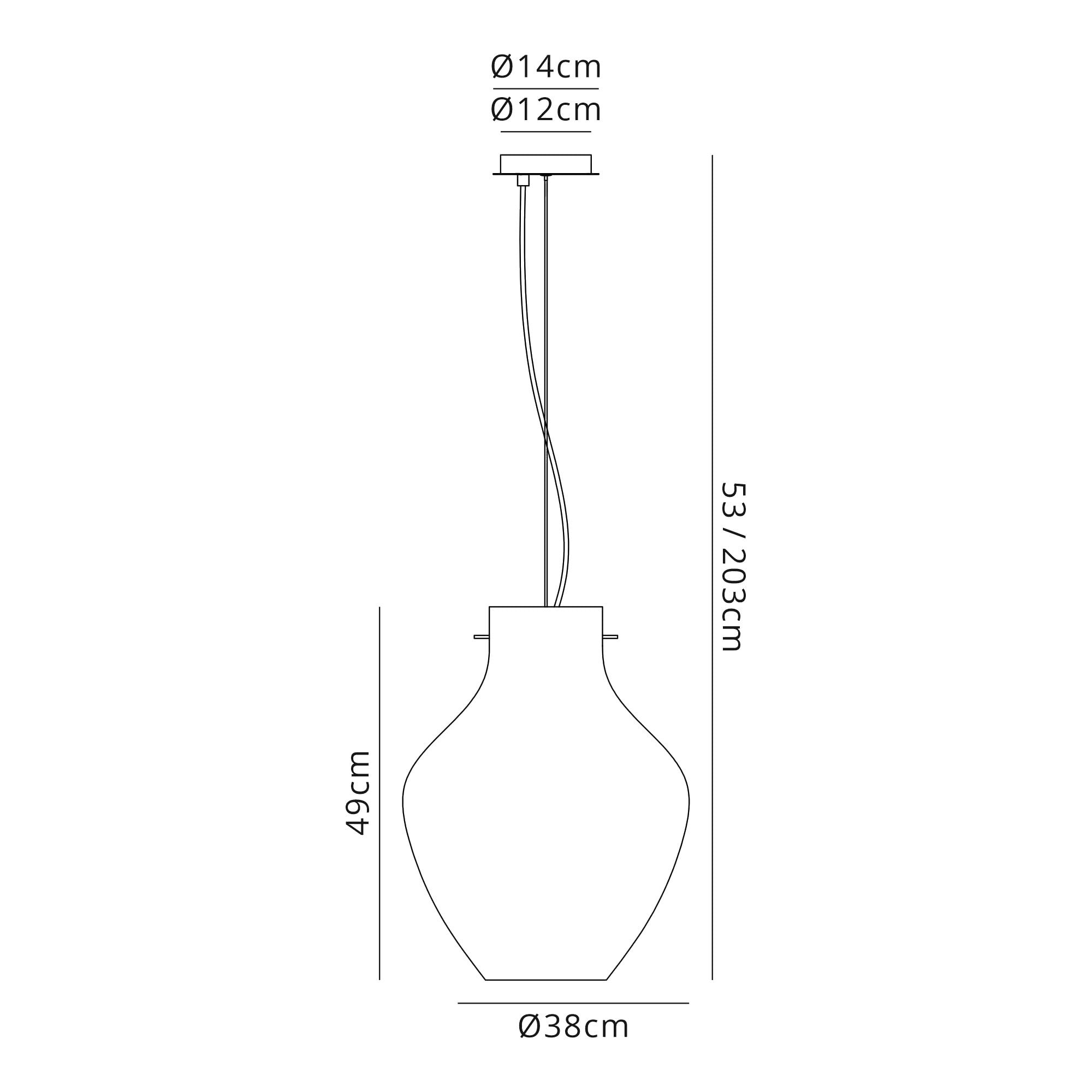 Fabula Elgar 38cm Round Pendant - Chrome & Smoked Glass