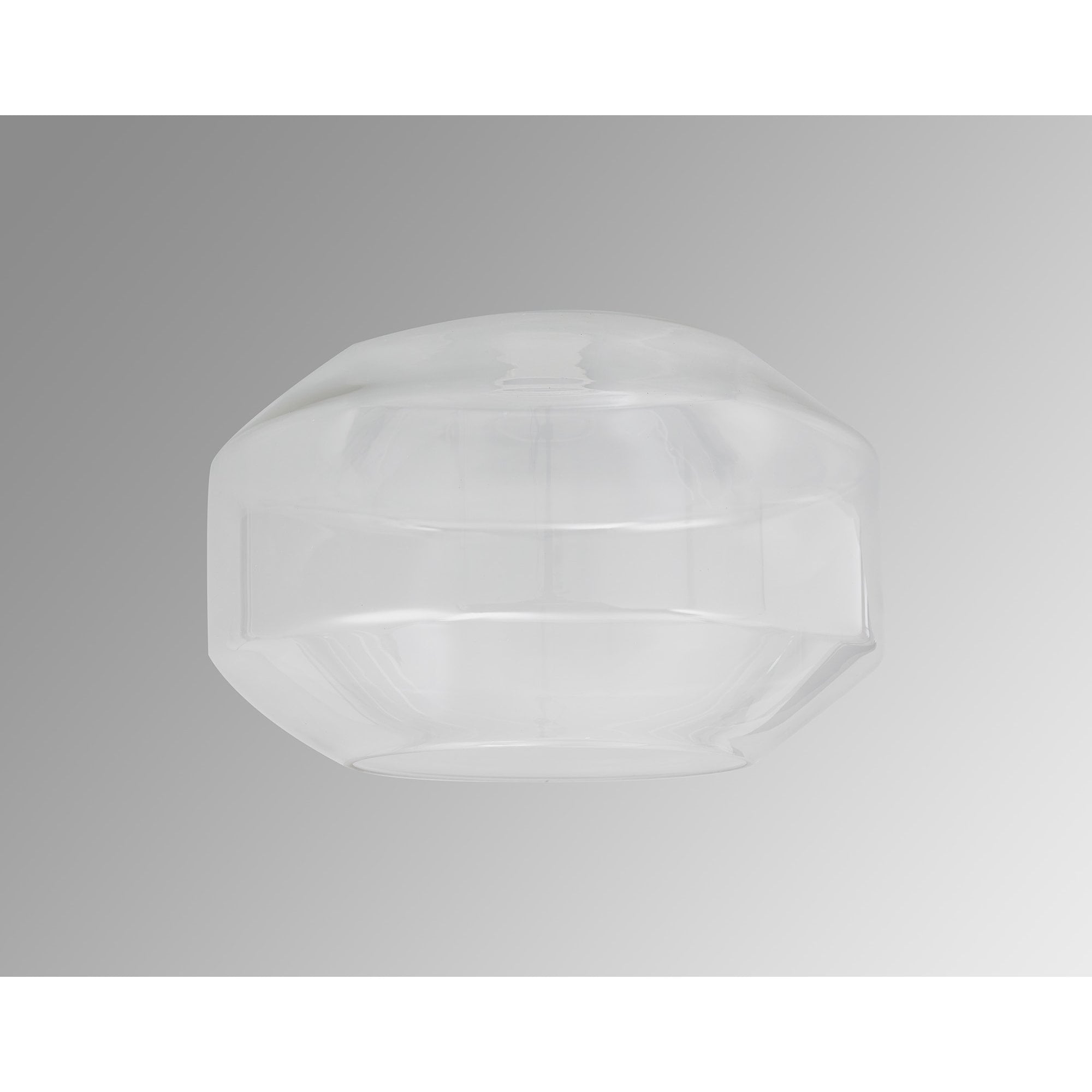 Fabula Epping 30cm Chamfered Round Shade - Clear Glass - Shade Only