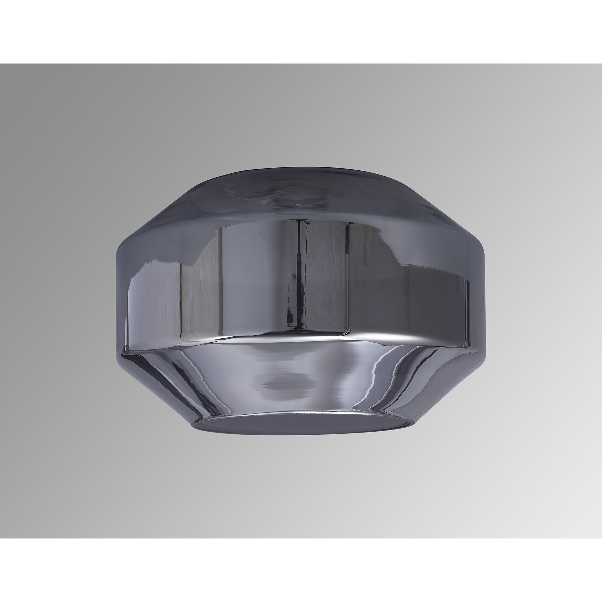 Fabula Epping 30cm Chamfered Round Shade - Smoke Glass - Shade Only