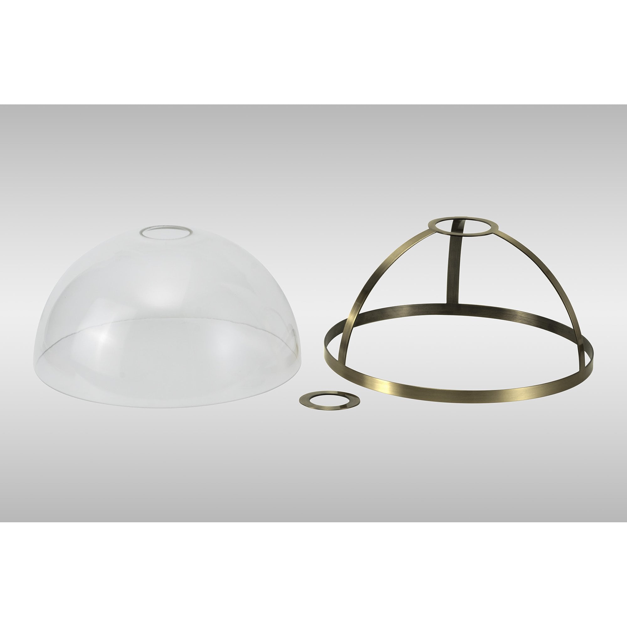 Fabula Epping 30cm Round Shade - Antique Brass & Clear Glass - Shade Only