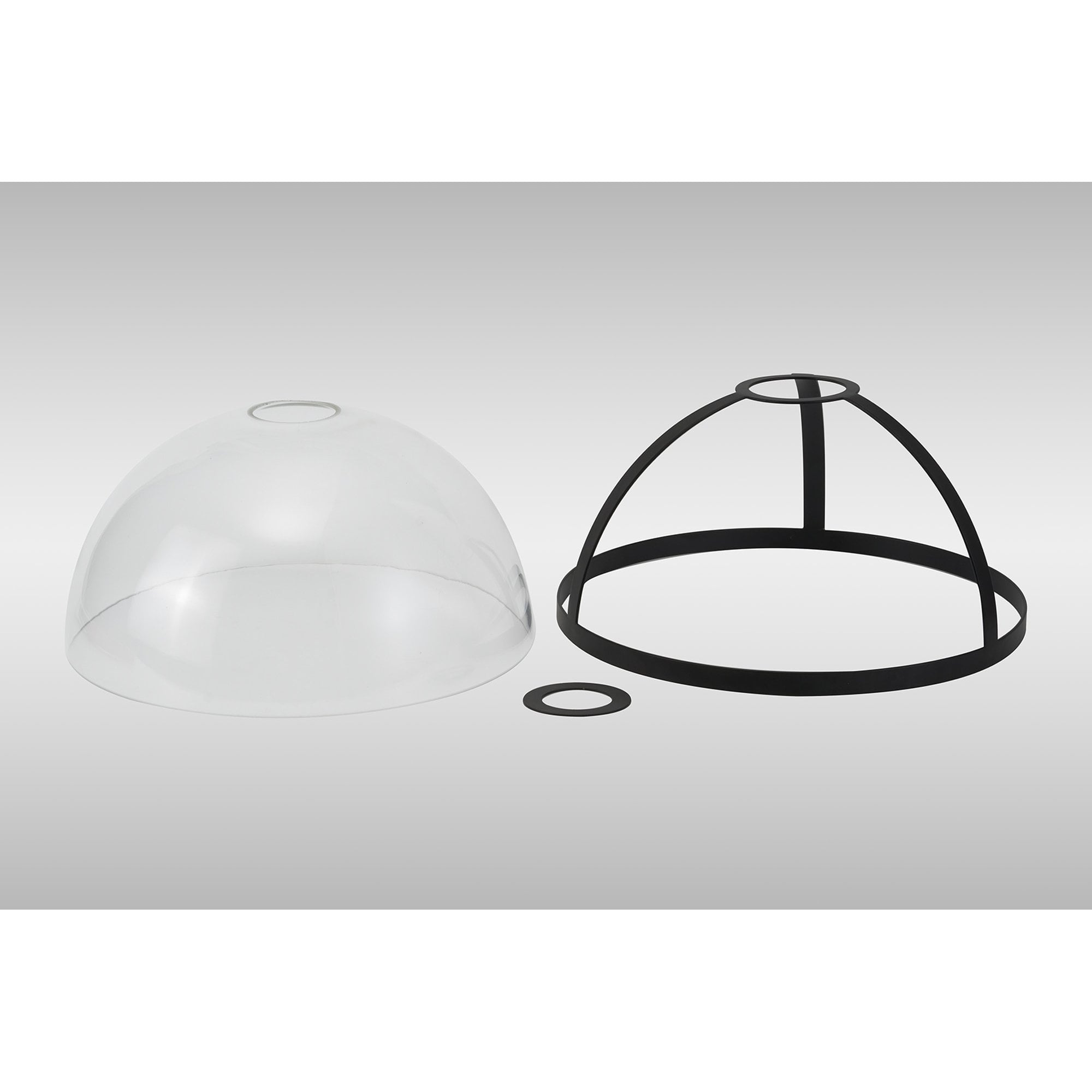 Fabula Epping 30cm Round Shade - Graphite & Clear Glass - Shade Only