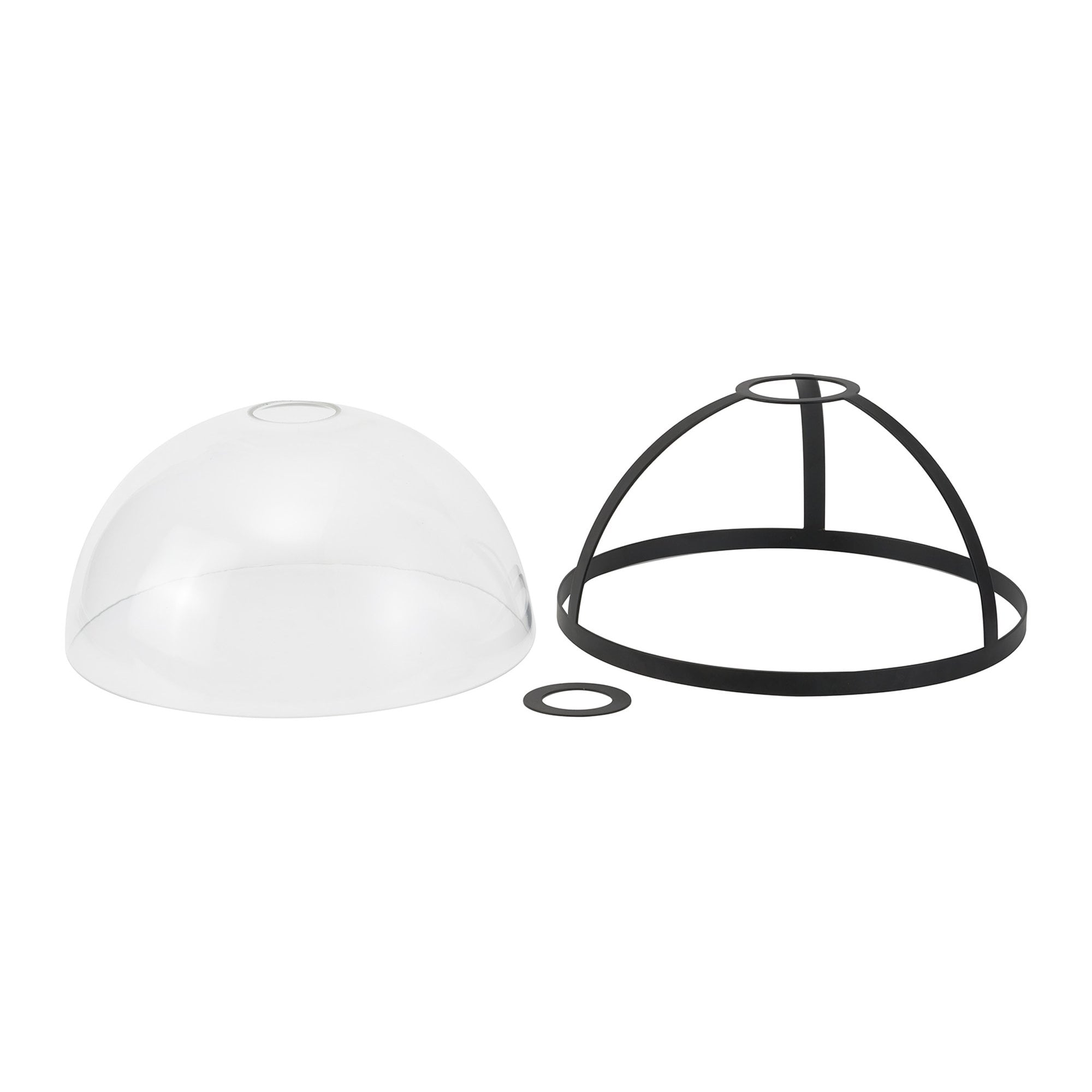 Fabula Epping 30cm Round Shade - Graphite & Clear Glass - Shade Only