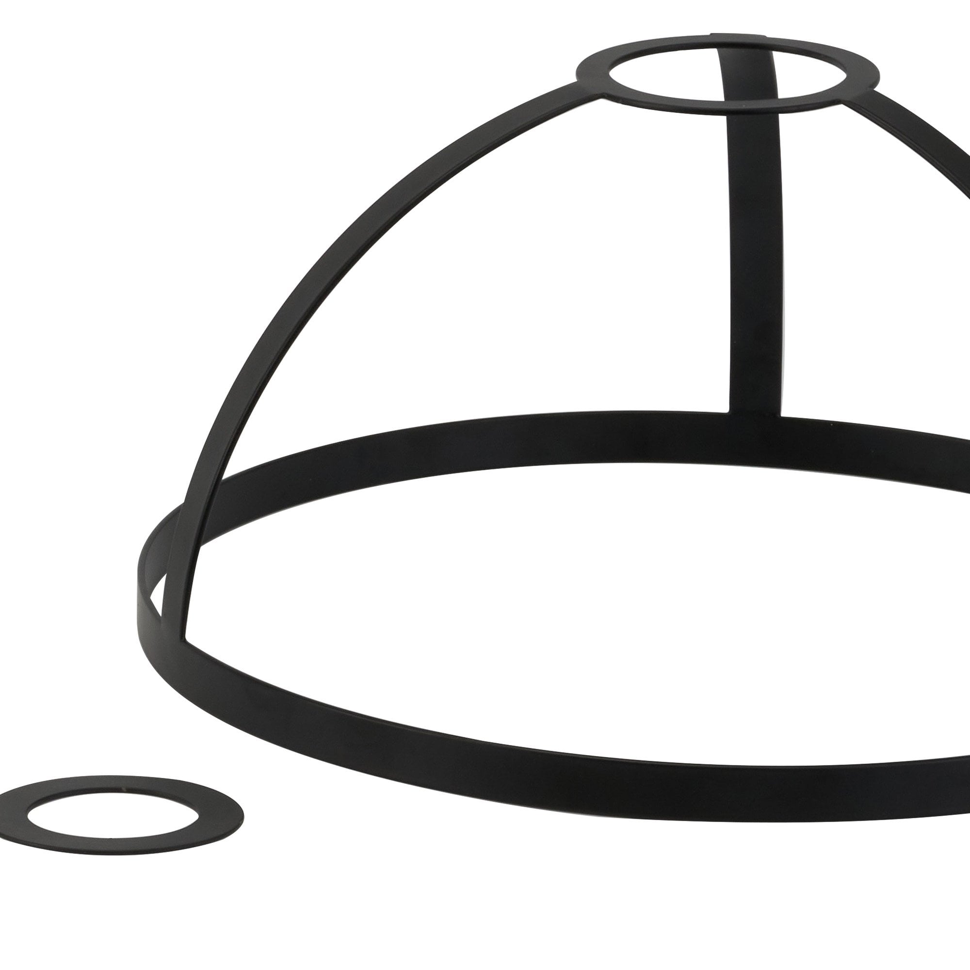 Fabula Epping 30cm Round Shade - Matt Black & Clear Glass - Shade Only