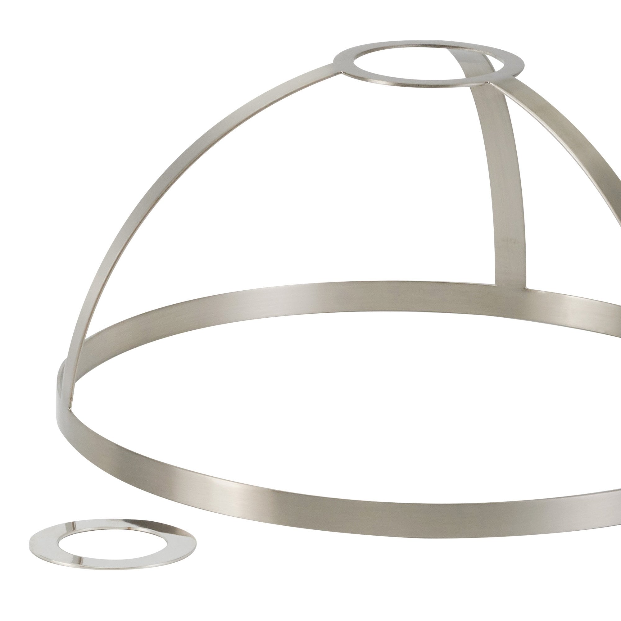 Fabula Epping 30cm Round Shade - Satin Nickel & Clear Glass - Shade Only