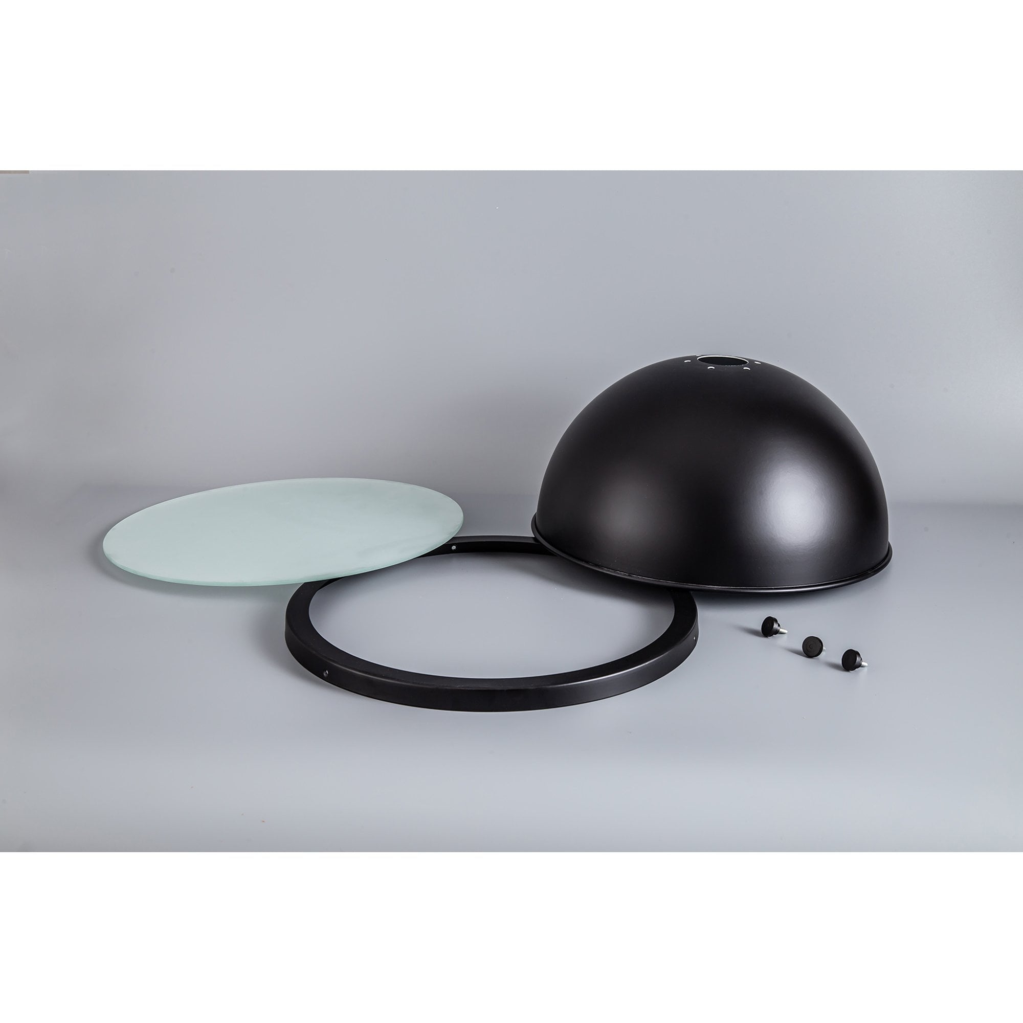 Fabula Epping 31cm Round Shade - Matt Black Metal - Shade Only