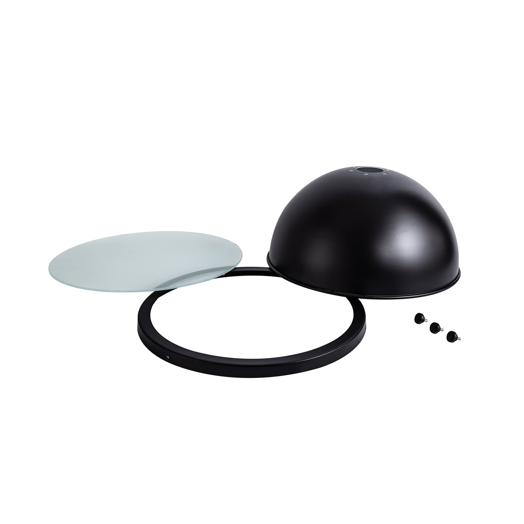 Fabula Epping 31cm Round Shade - Matt Black Metal - Shade Only