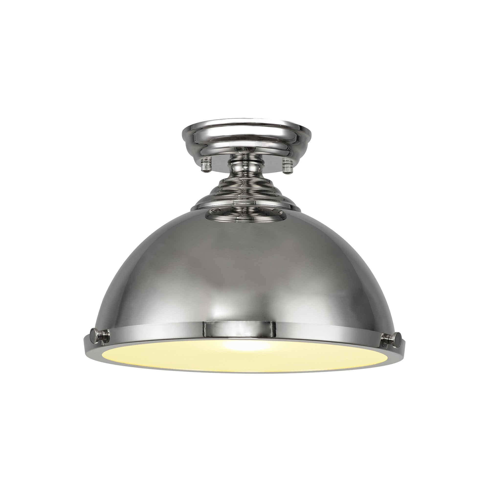 Fabula Epping 31cm Single Flush Light - Polished Nickel